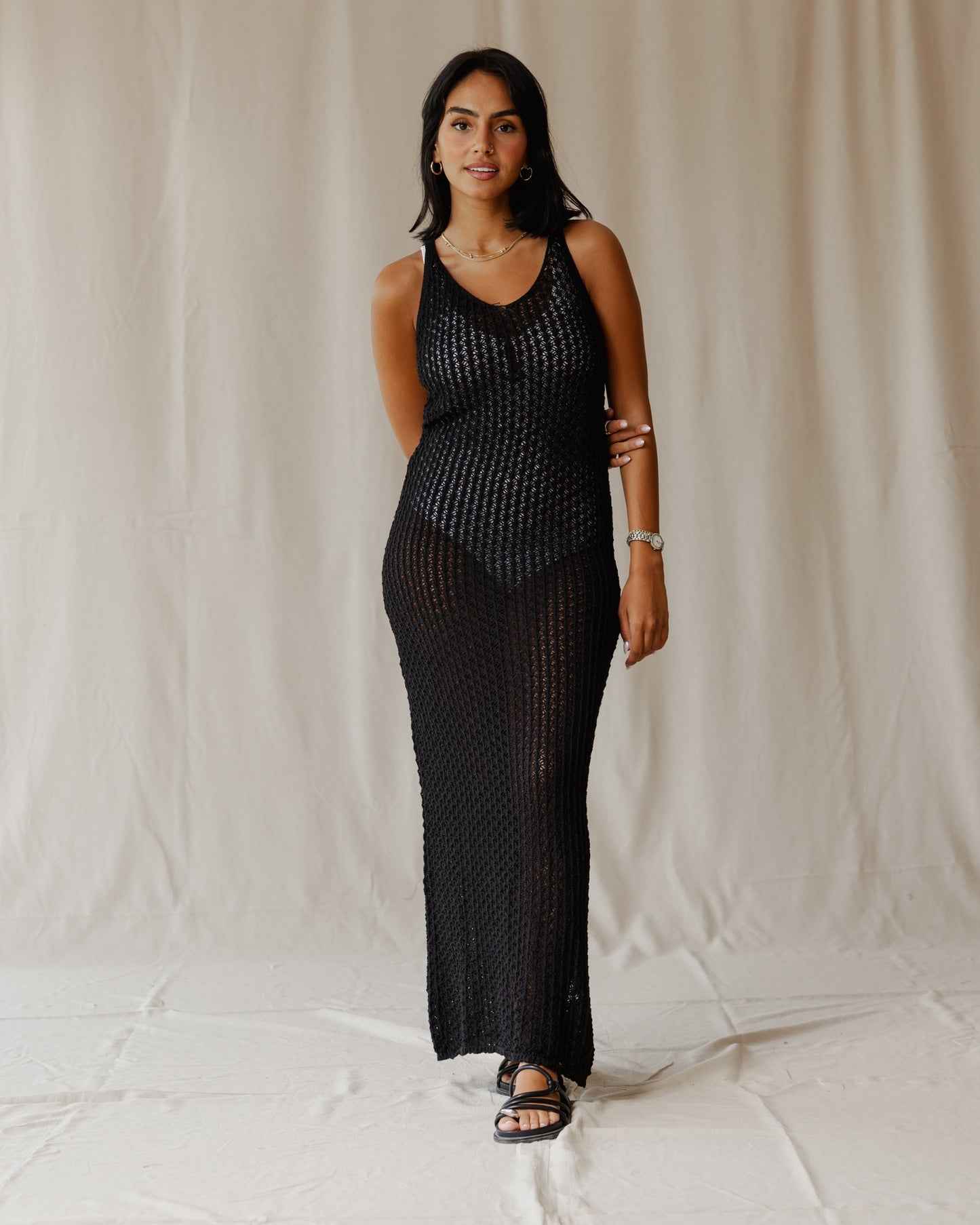 Haven Black Knit Dress