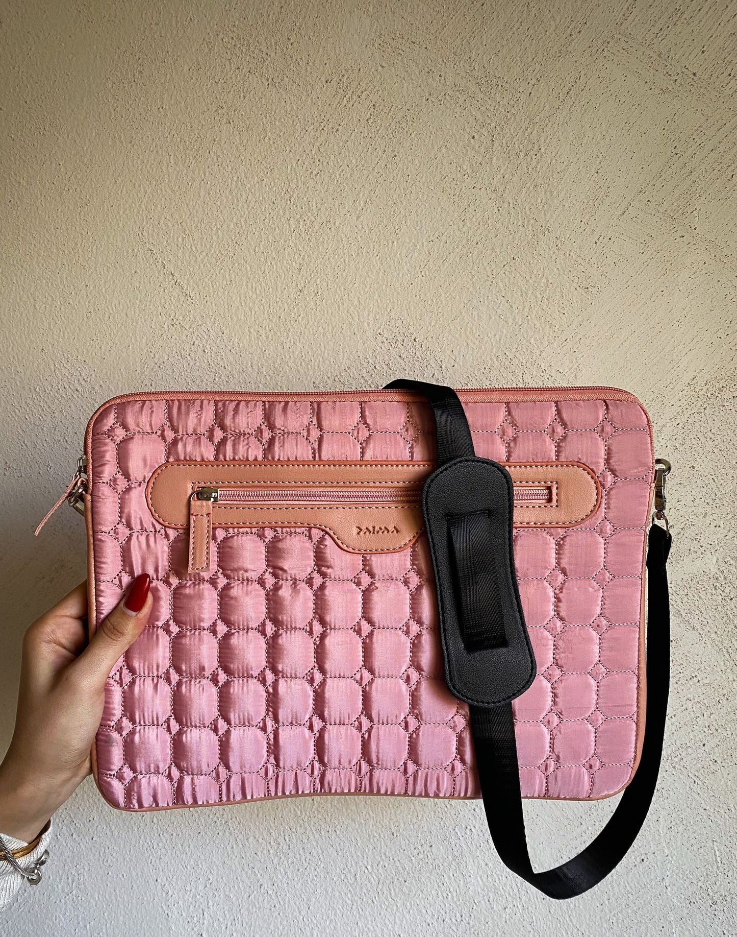 Soft Quilted Laptop Sleeve Pink