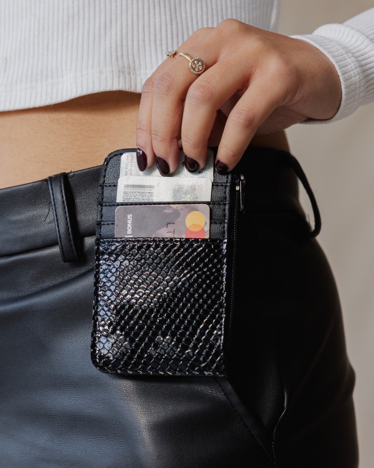 Black SnakeSkin Card Holder