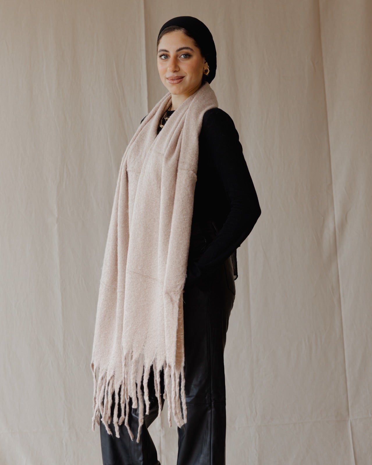 Plain Winter Scarf Dusty Pink