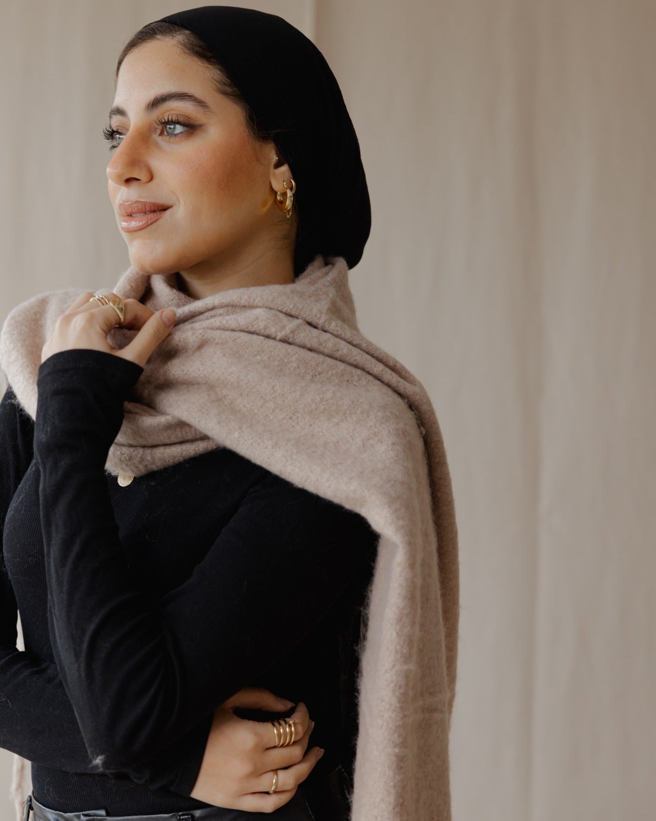 Plain Winter Scarf Dusty Pink