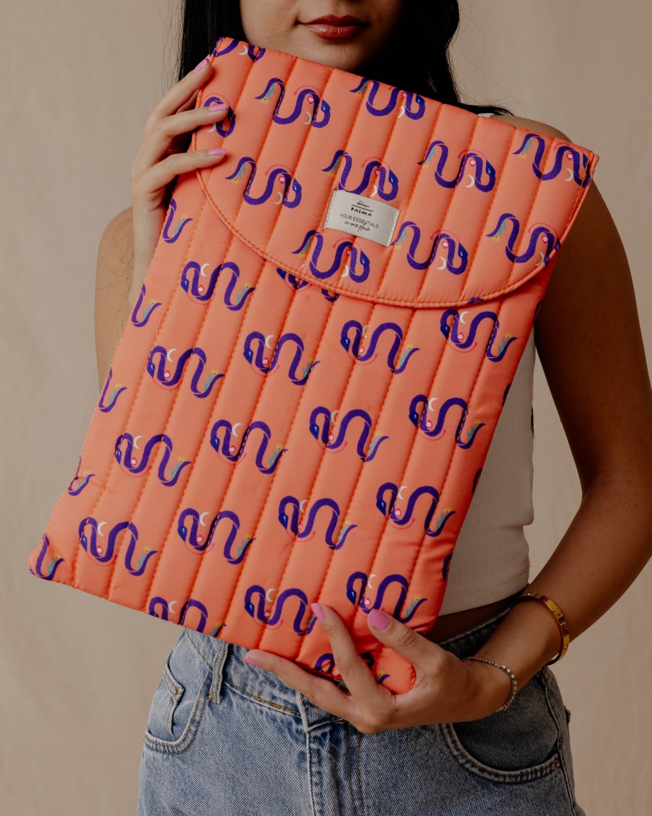 Peachy Snakes Laptop Sleeve