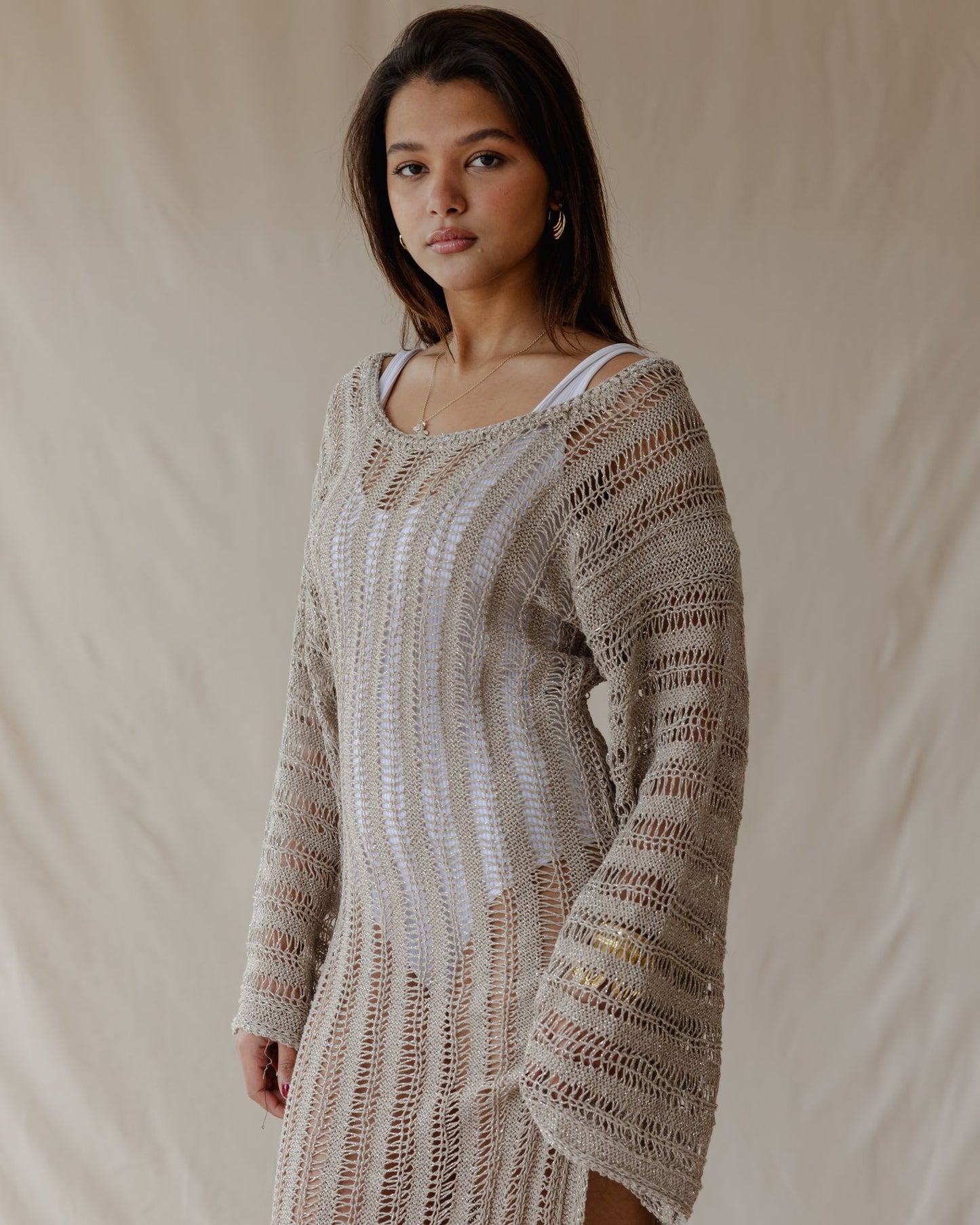 Waves & Weave Cover-Up Mettalic Cafe