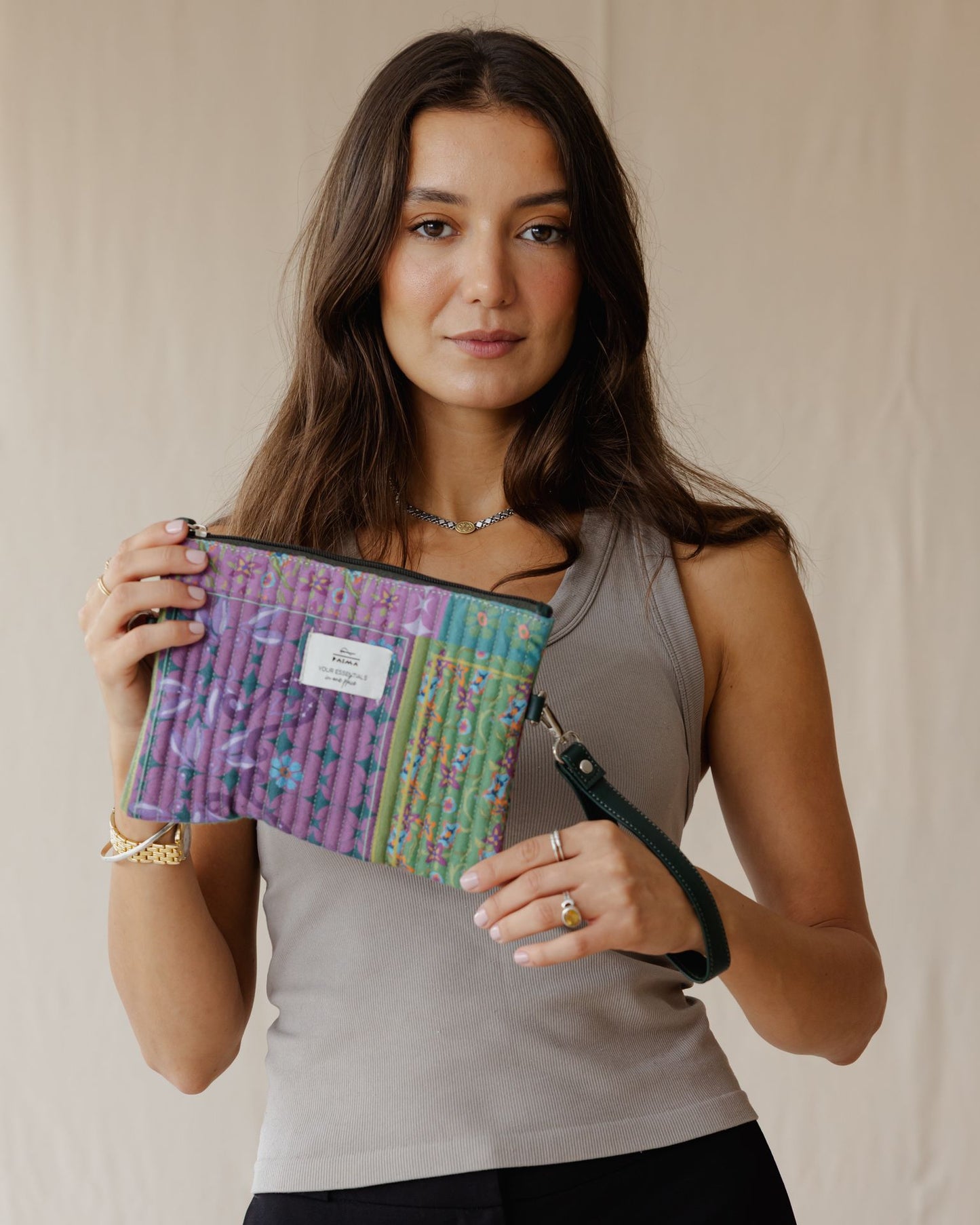 Lavender Blossoms Quilted Pouch