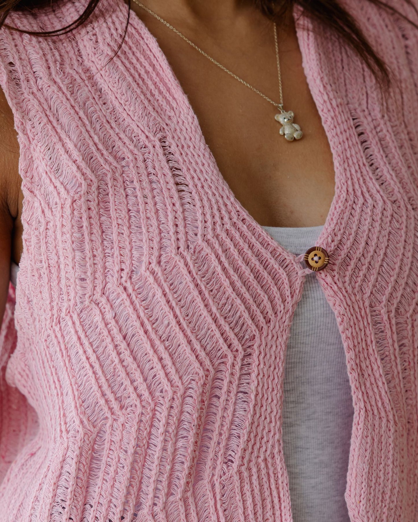 سترة ويف لاين وردية اللون