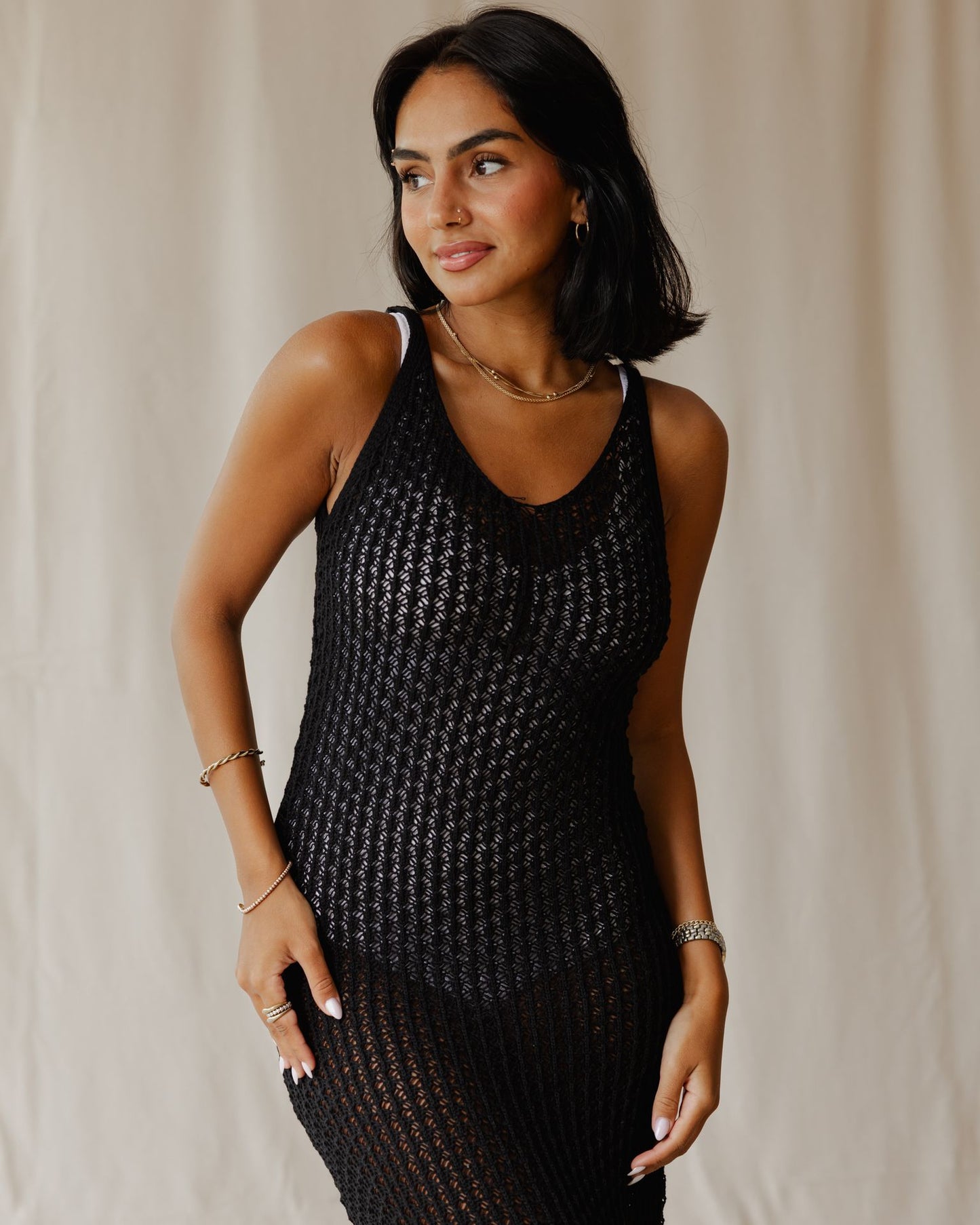Haven Black Knit Dress