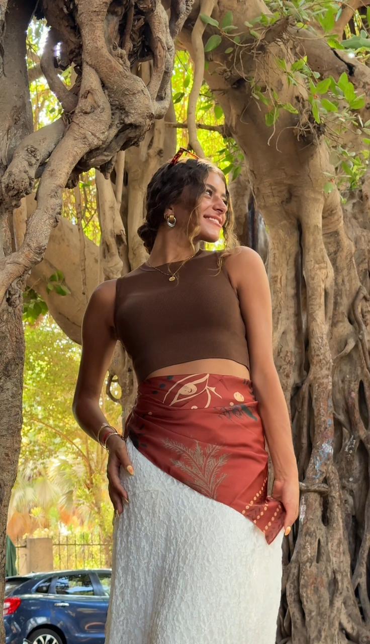 Isis In Burnt Wrap Scarf