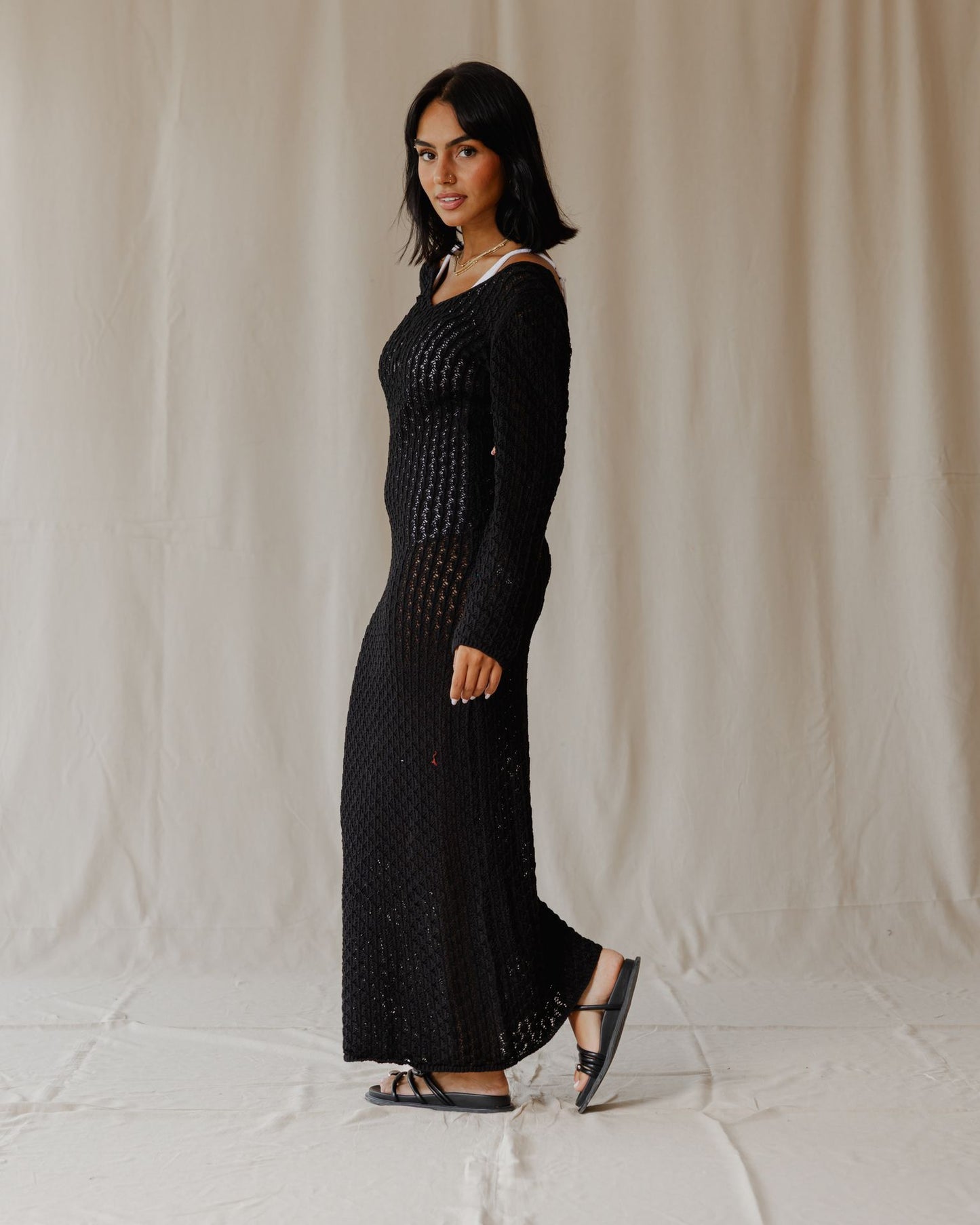 Veloura Black Knit Dress