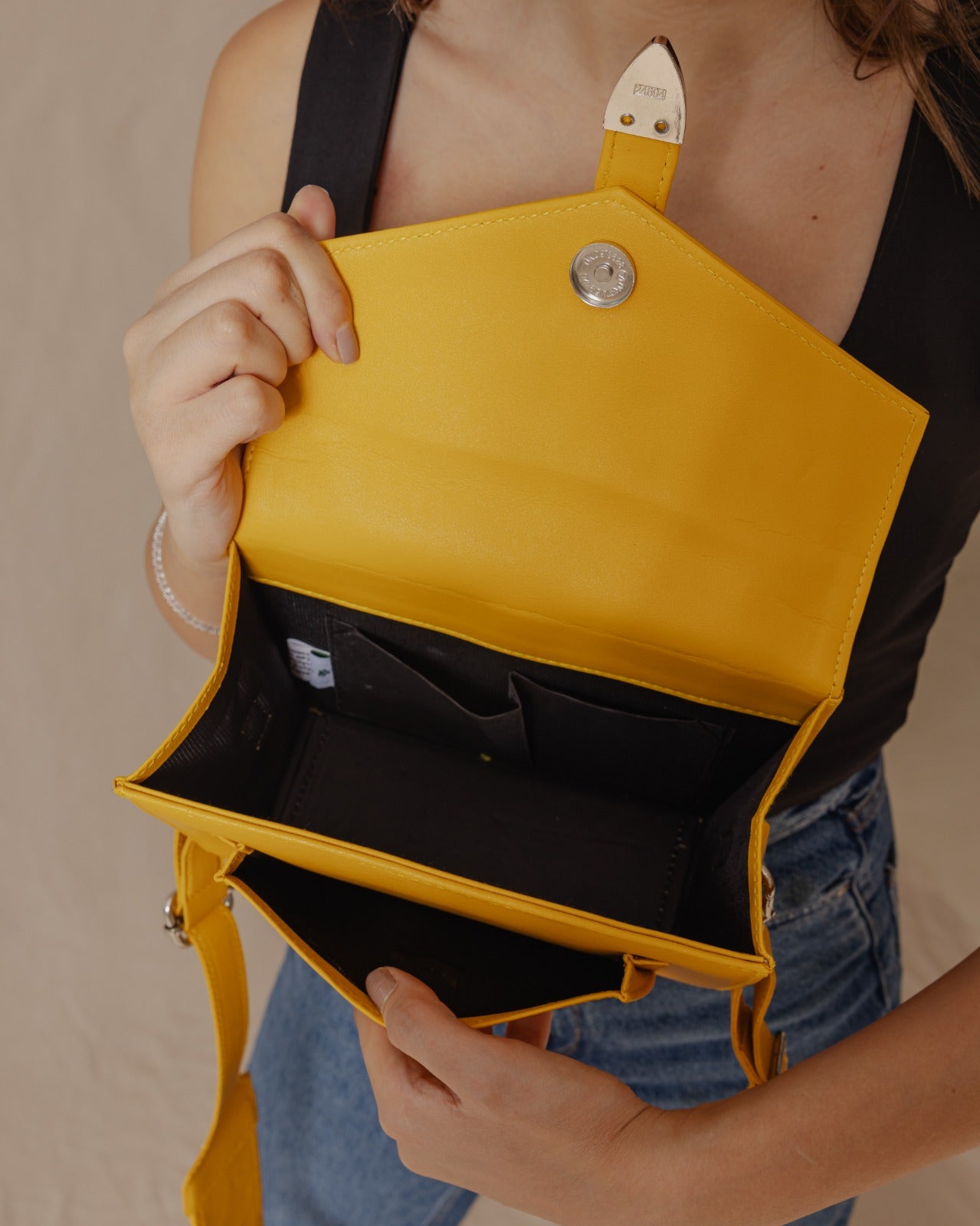 Black Folk Art Town Cross-Bag