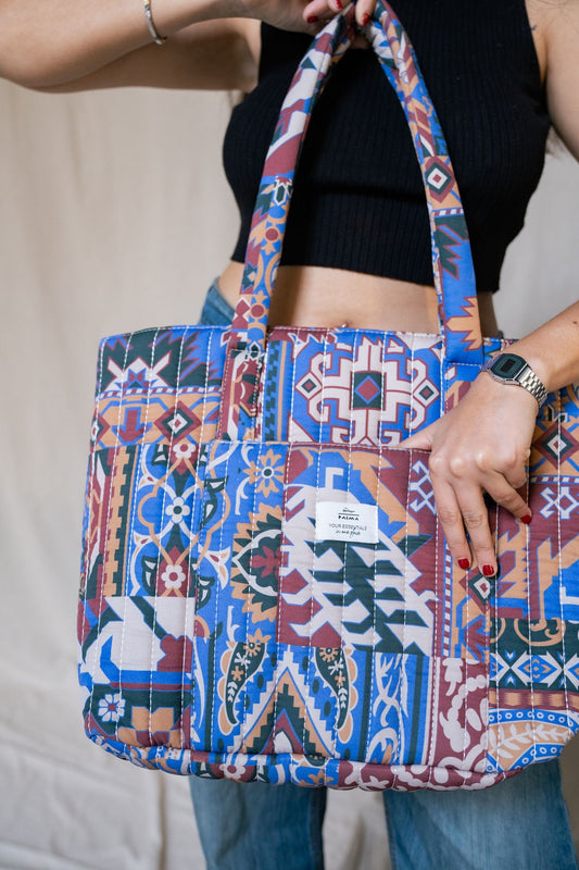 Mosaic Quilted Tote Bag