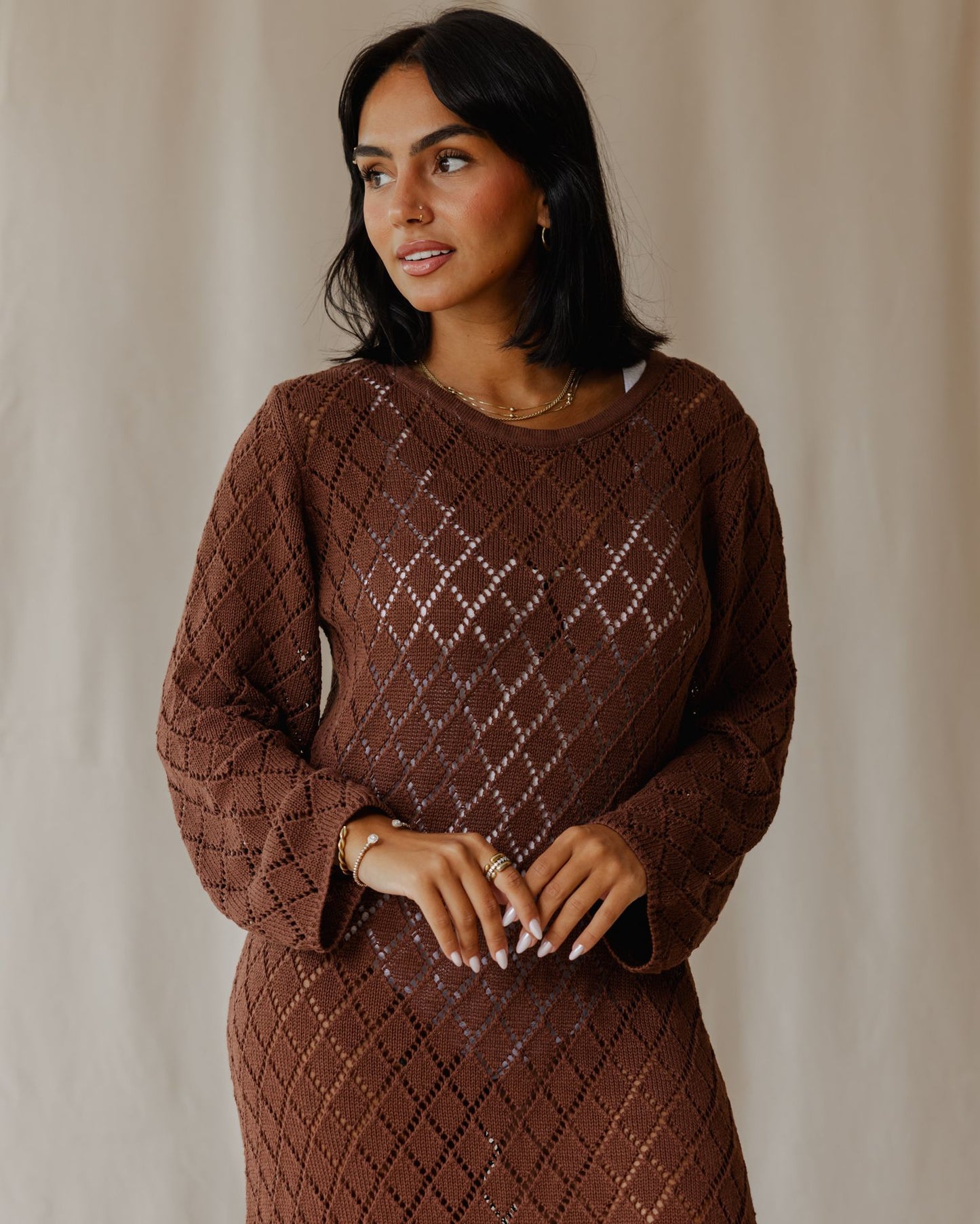 Dusk Brown Knit Dress