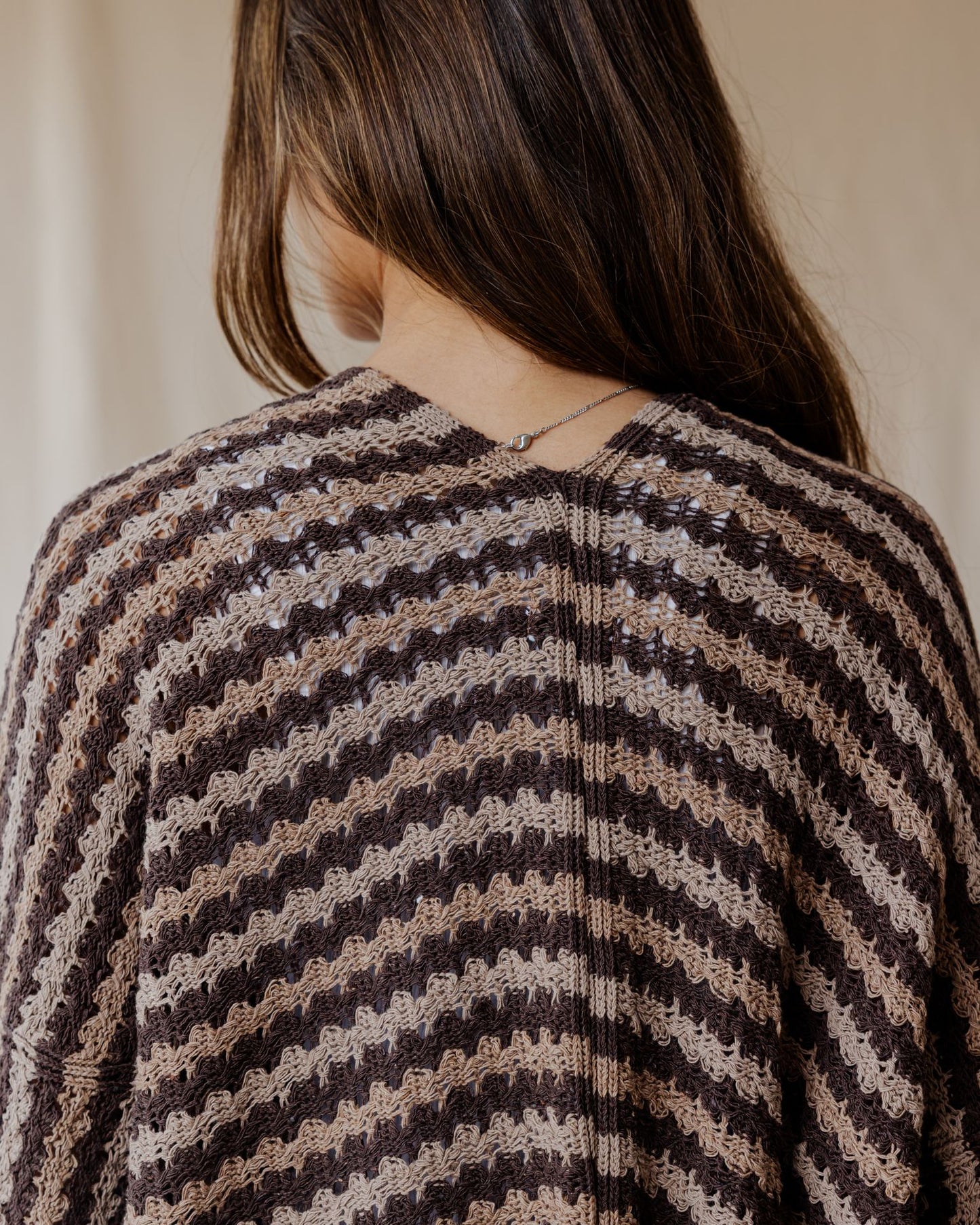 Cocoa Stripe Flow Cardigan