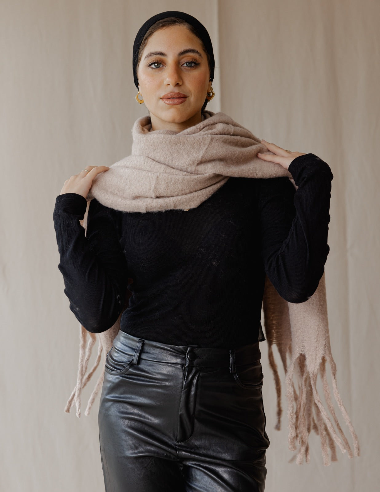 Plain Winter Scarf Dusty Pink