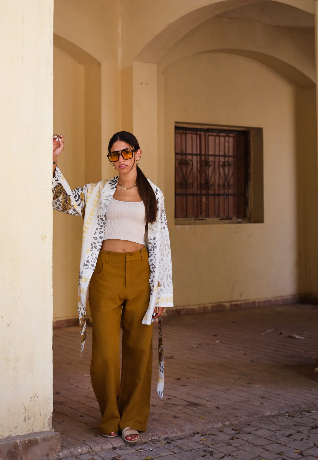 Relaxed Linen Pants Mustard
