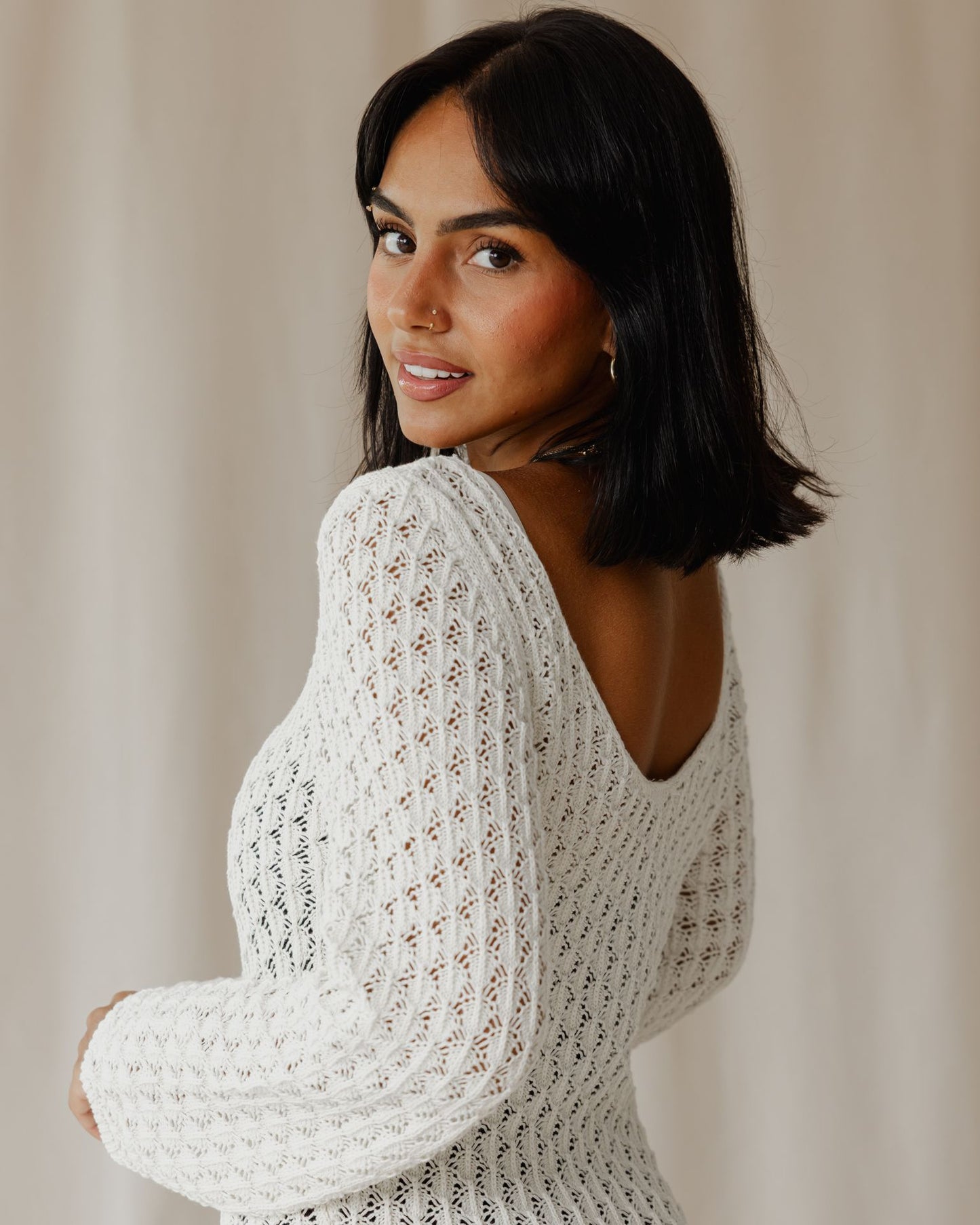 Veloura White Knit Dress