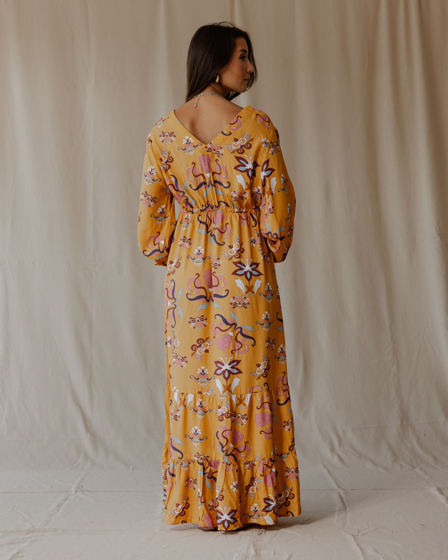 Wildflower Waltz Mustard Dress