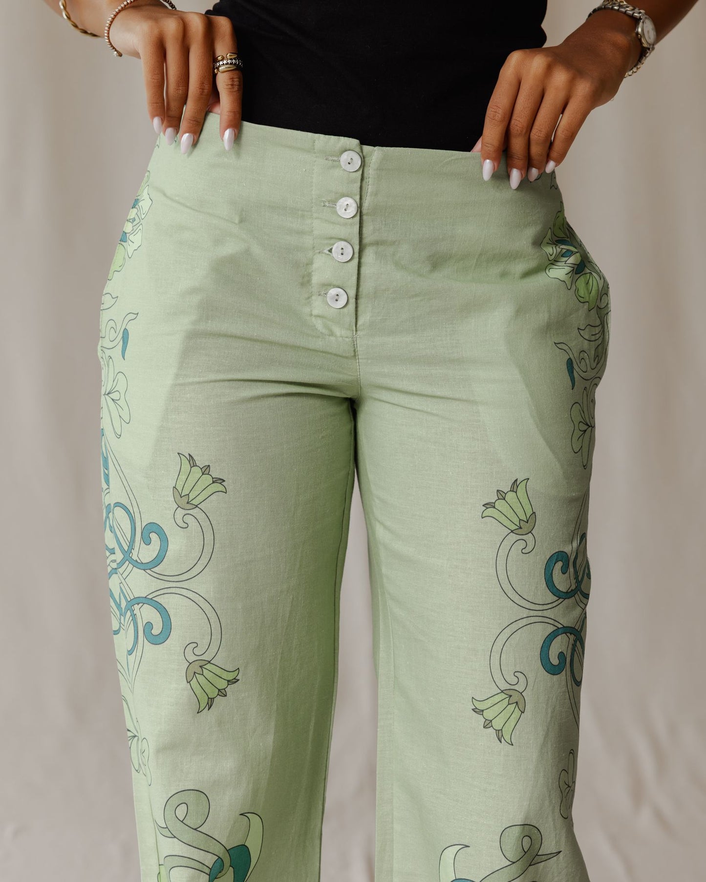 Sage Petal Muse Linen Pants