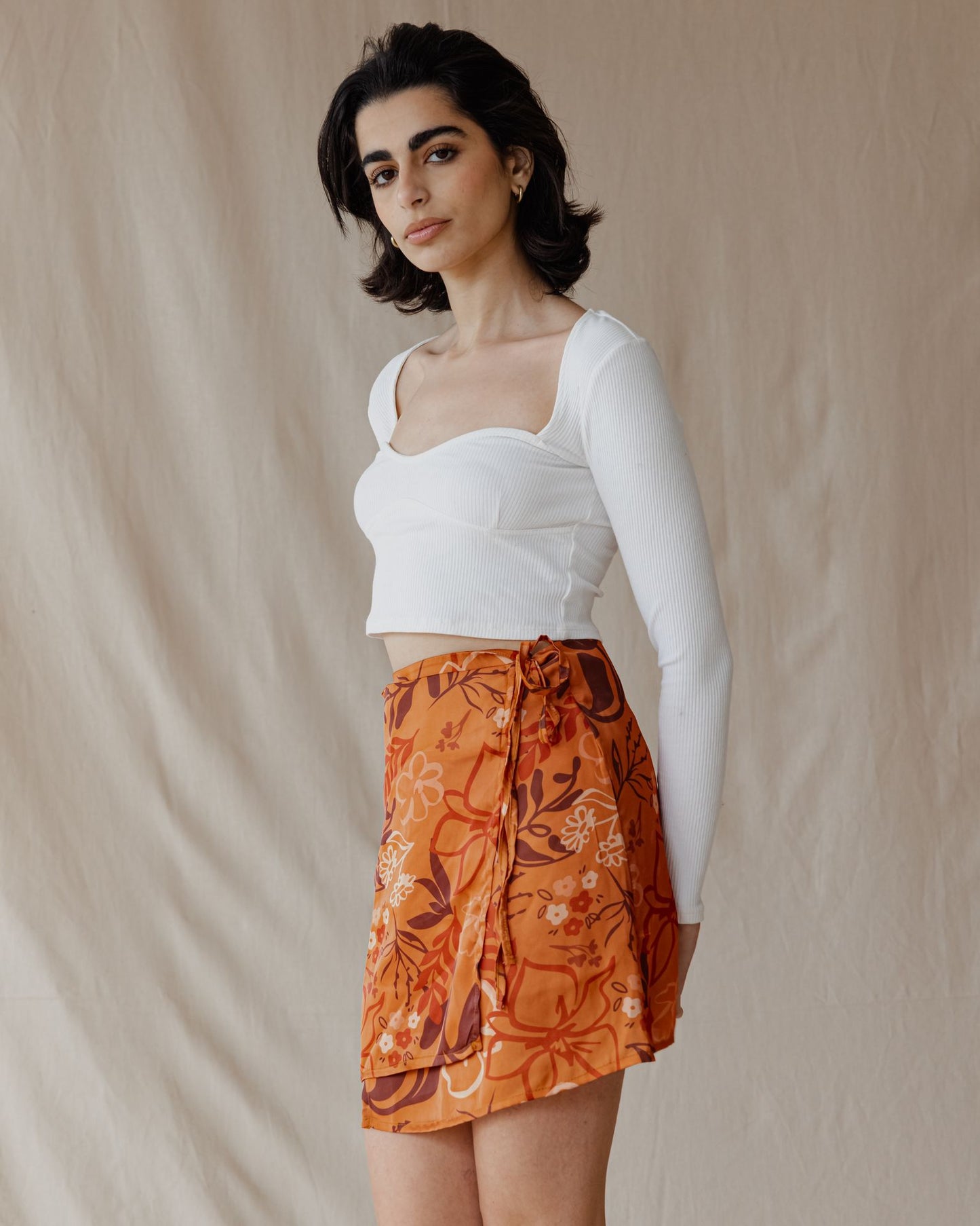 Sunset Serenade Wrap Mini Skirt