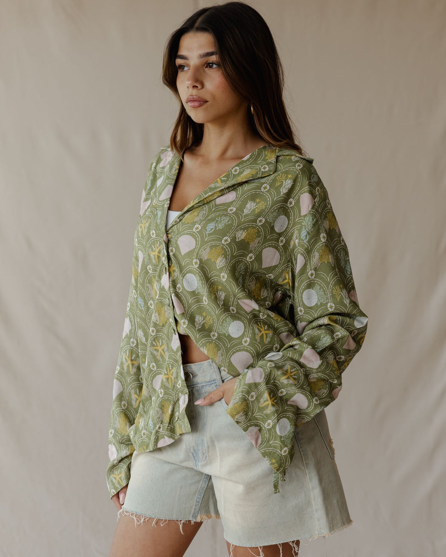 Seaside Garden Shirt Olive