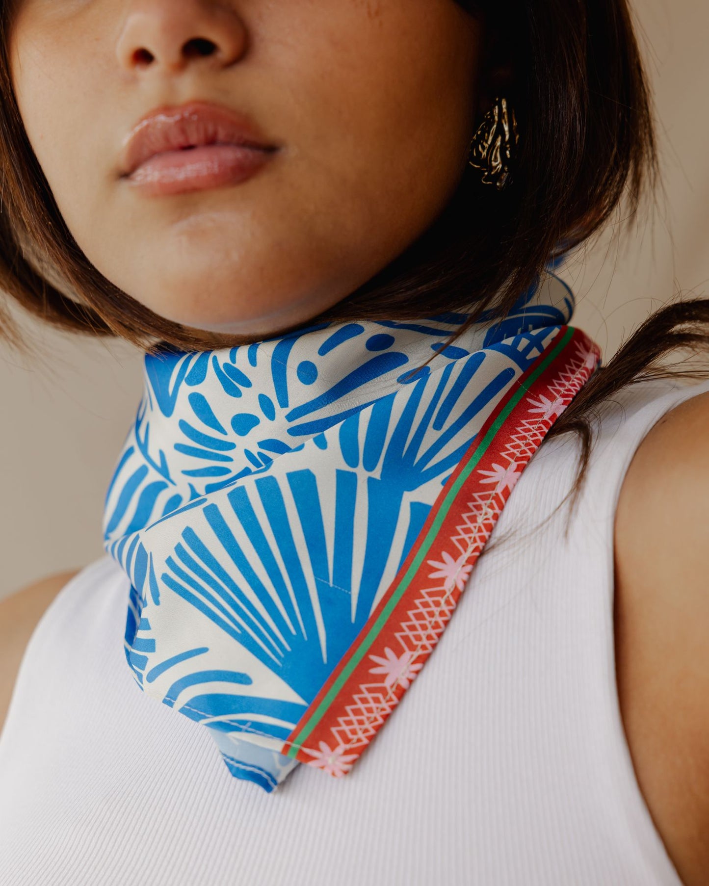 Ocean Treasures Scarf Blue X Off-White