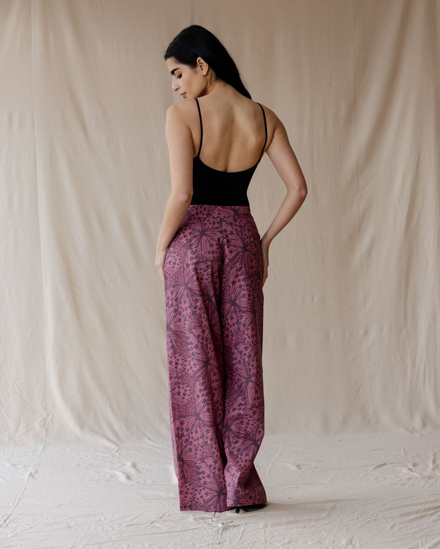 Wings of Bloom Pants In Deep Plum