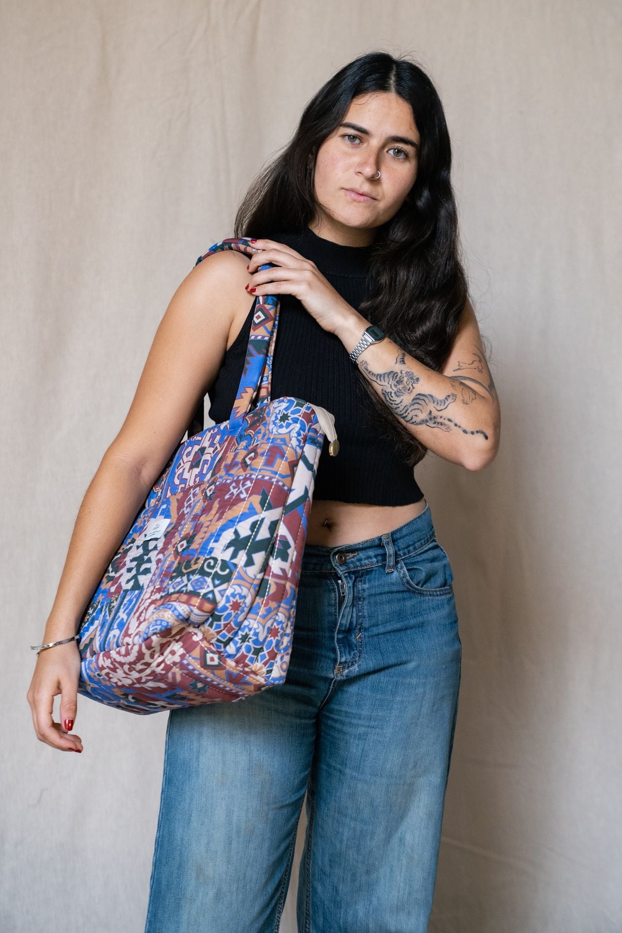 Mosaic Quilted Tote Bag