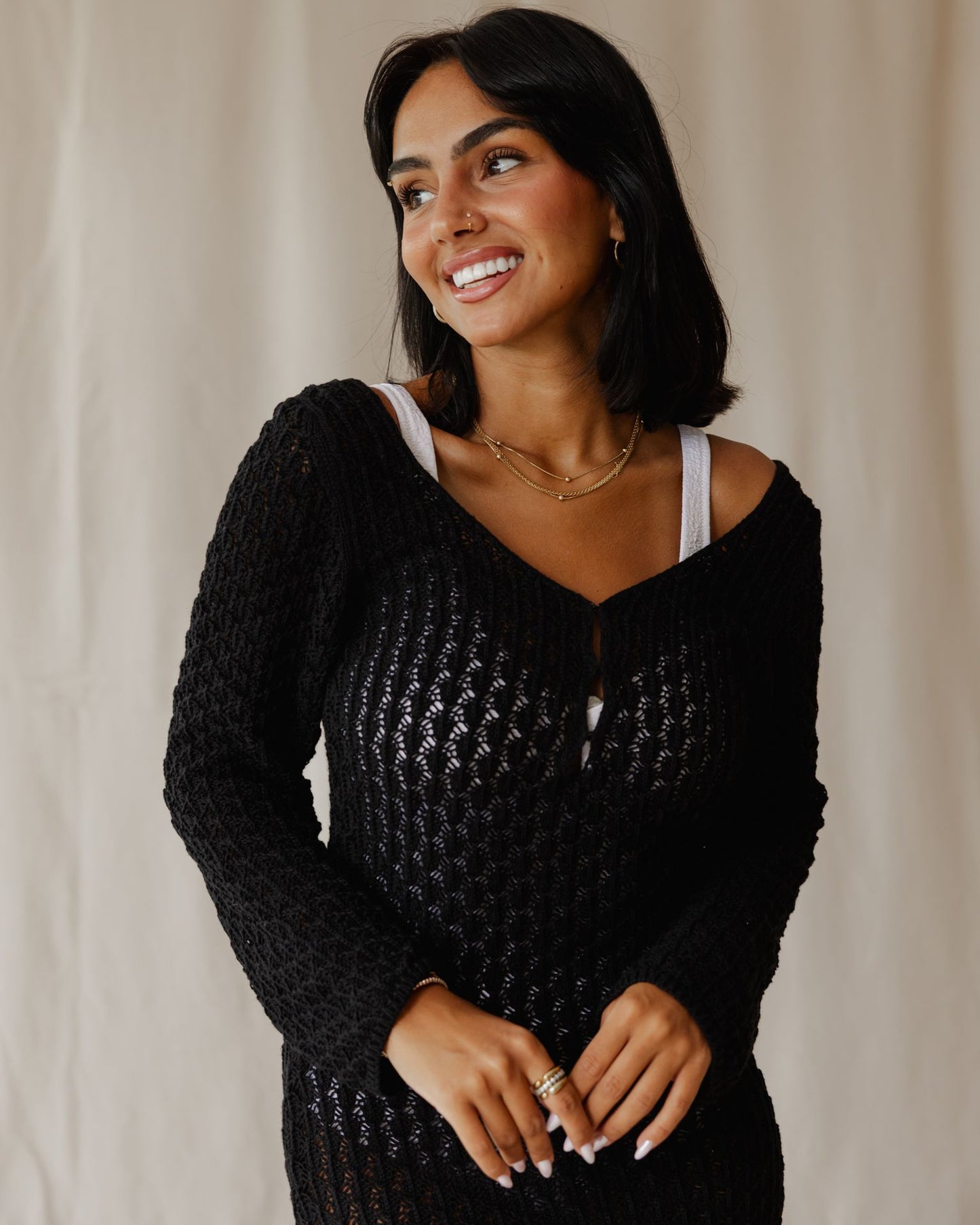 Veloura Black Knit Dress
