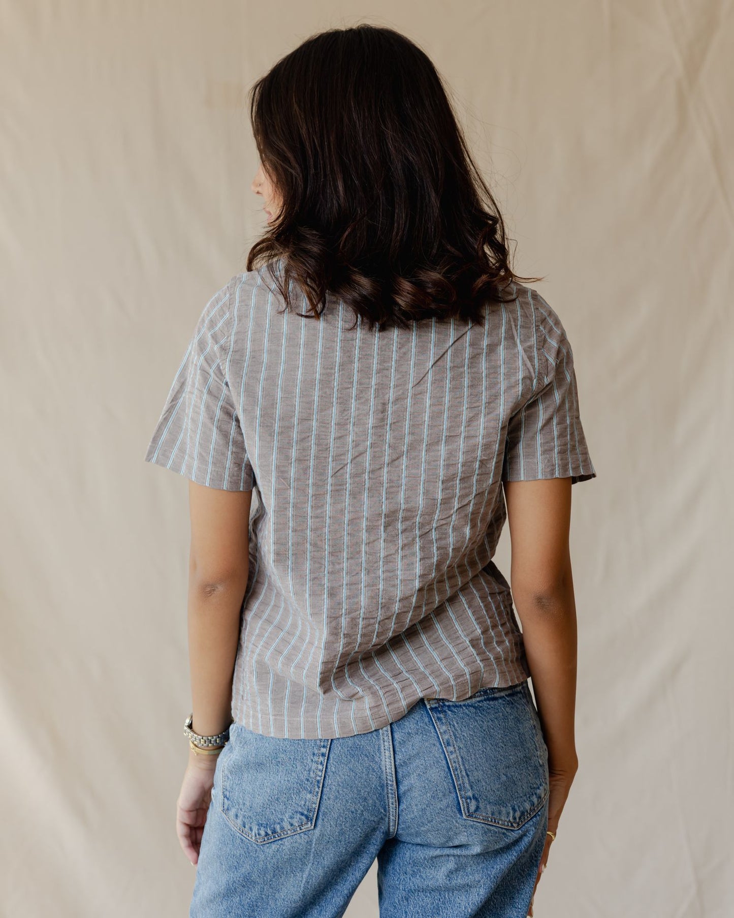 Gingham Meadow Shirt In Brown