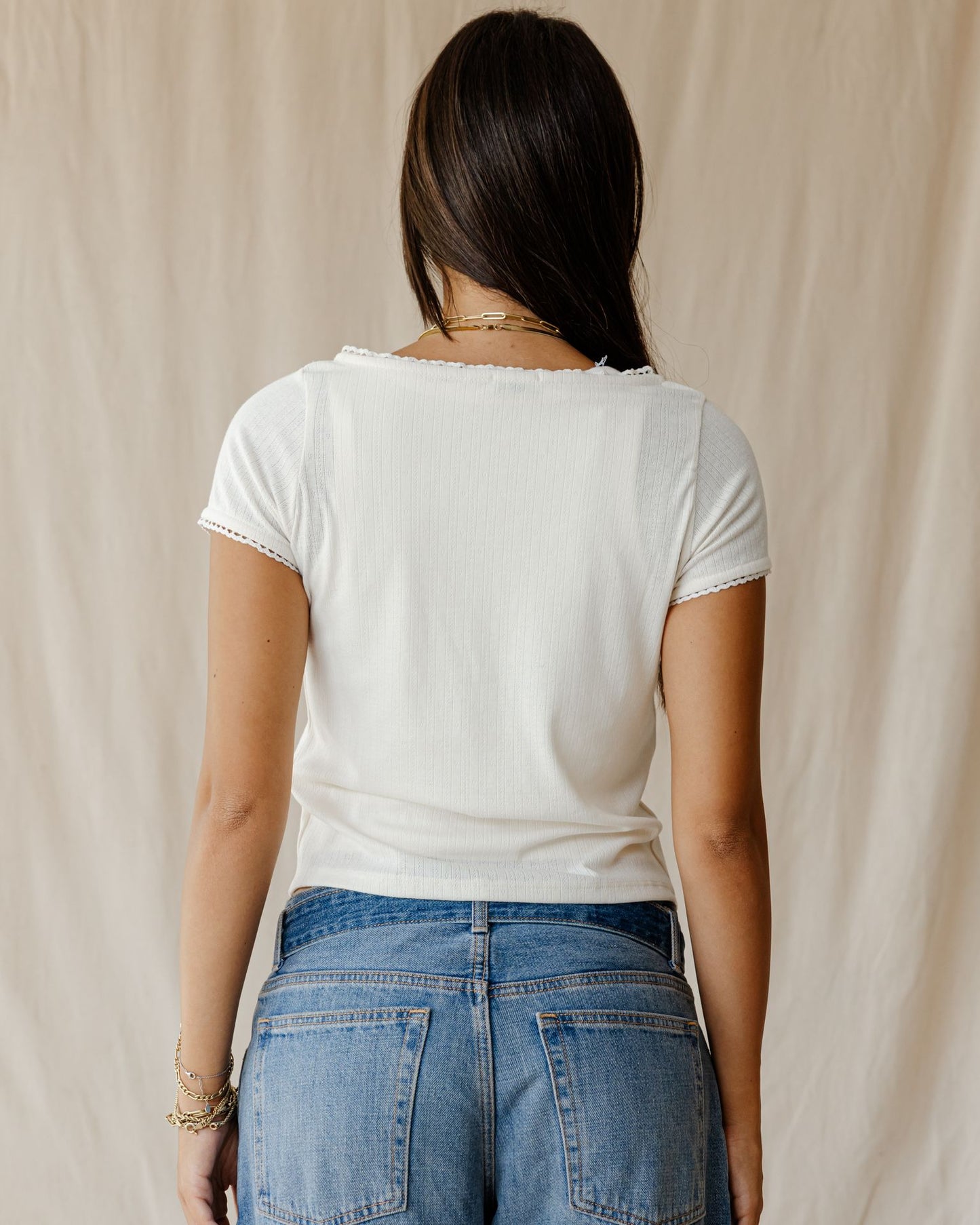 Belle Bow Off-White Top