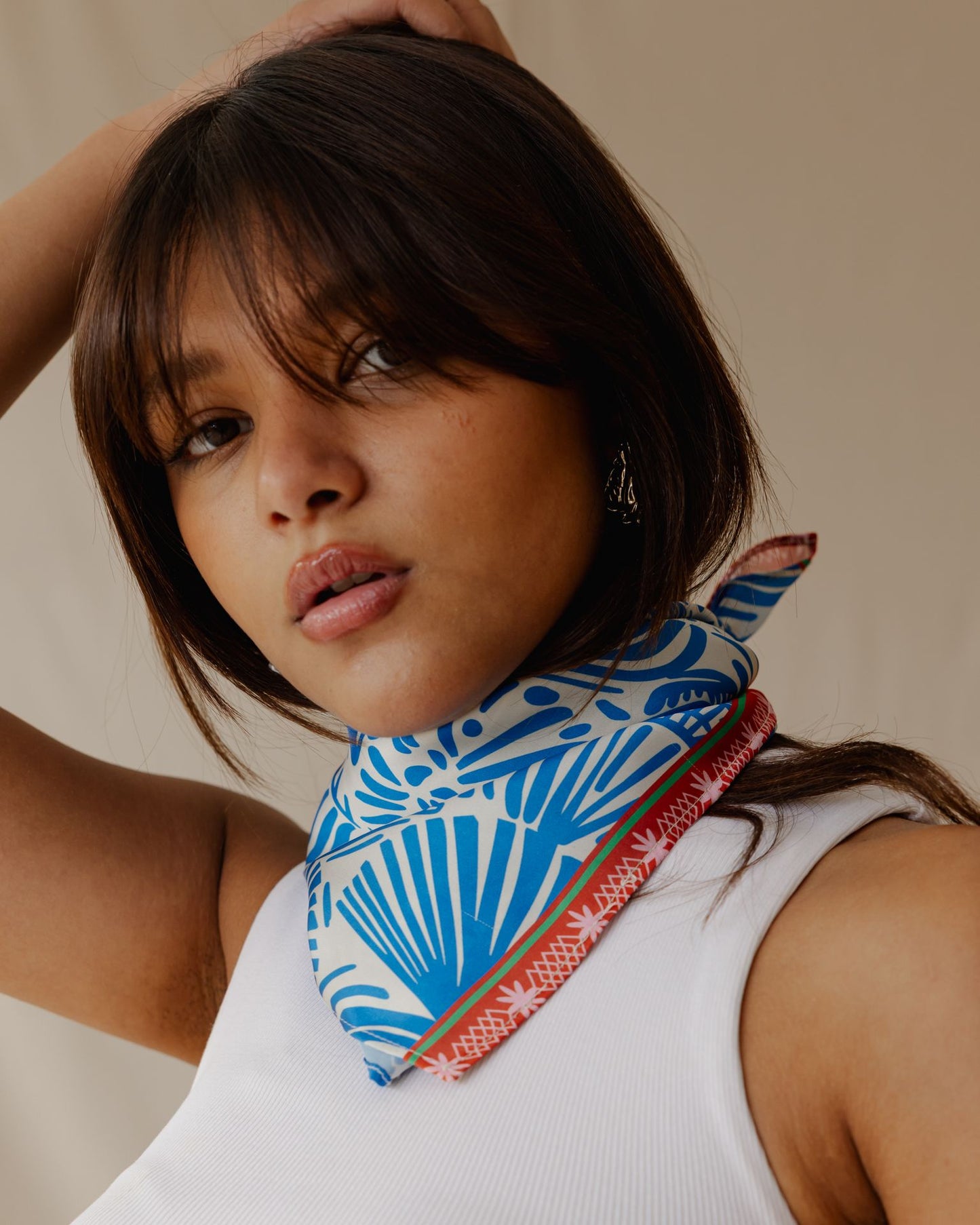 Ocean Treasures Scarf Blue X Off-White