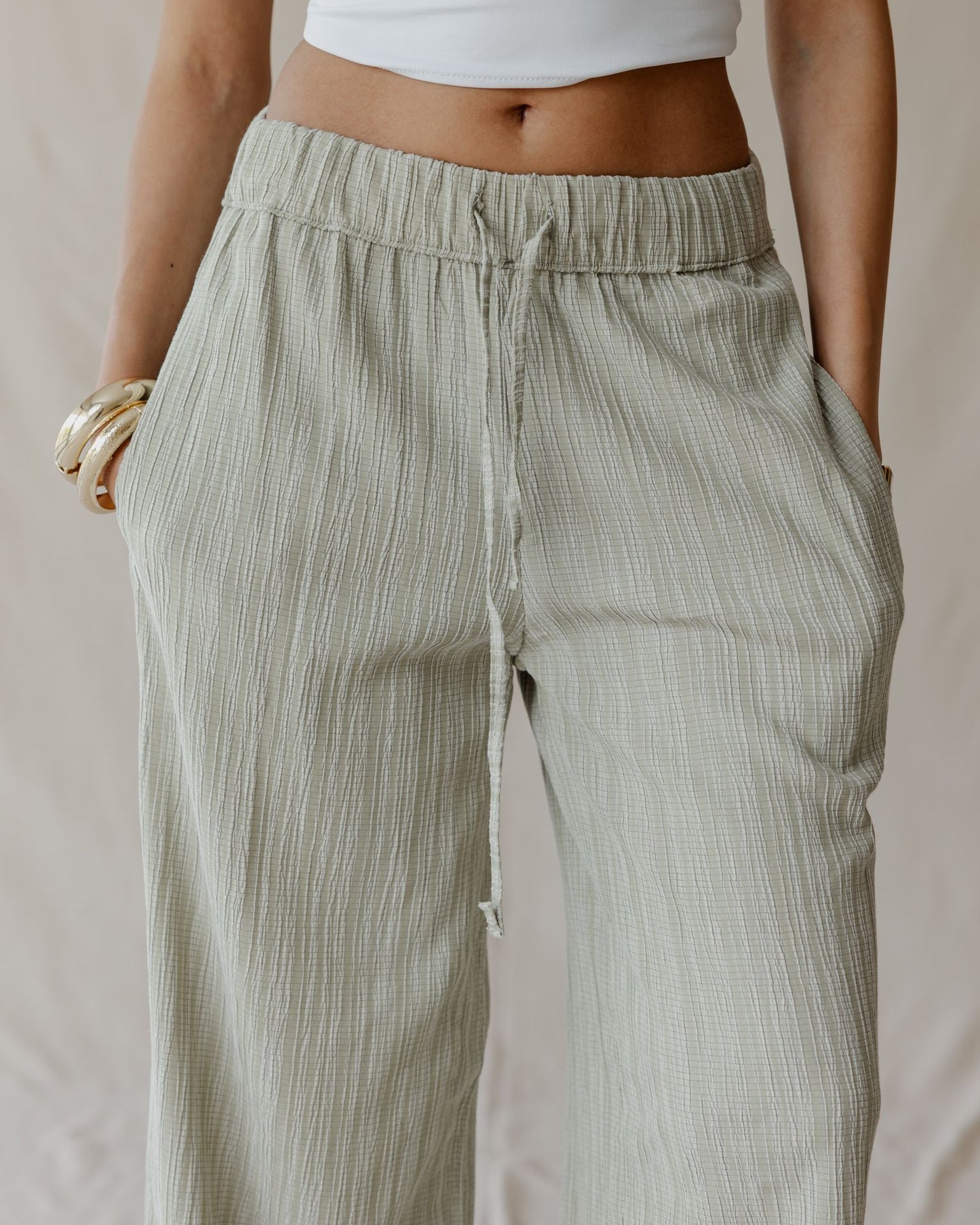 Soft Flow Cotton Pants Sage