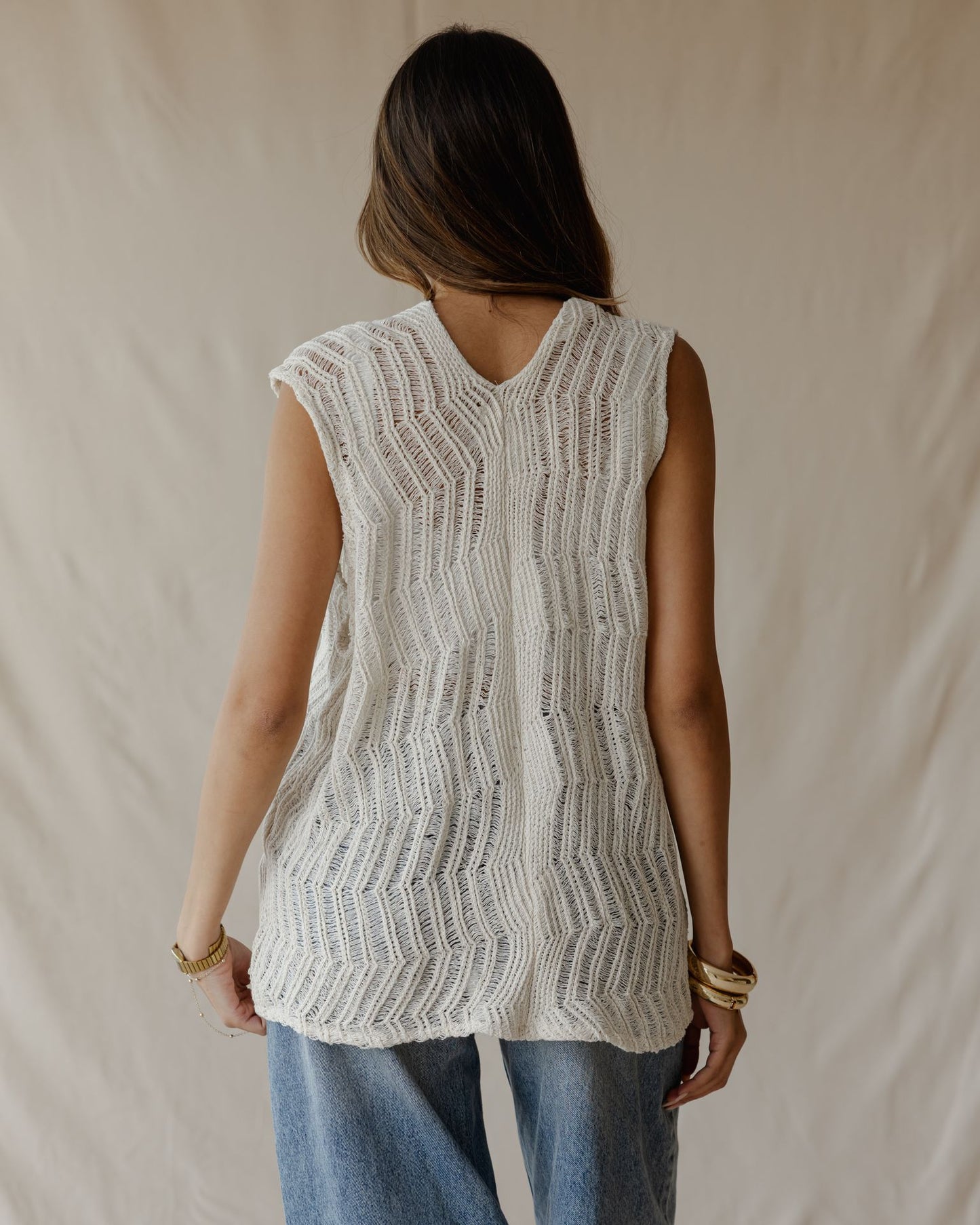 سترة ويف لاين باللون الأبيض العاجي