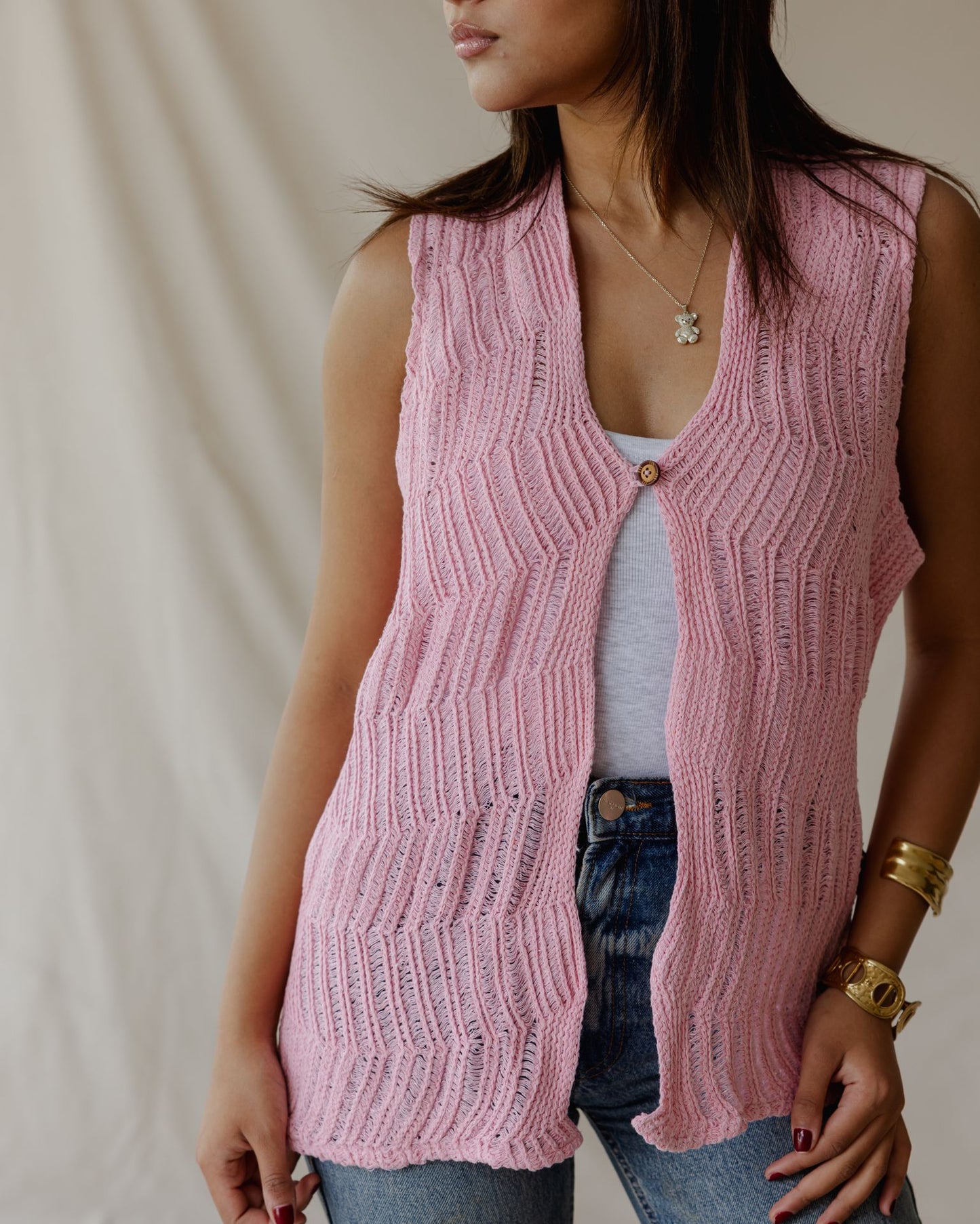 Waveline Vest Pink