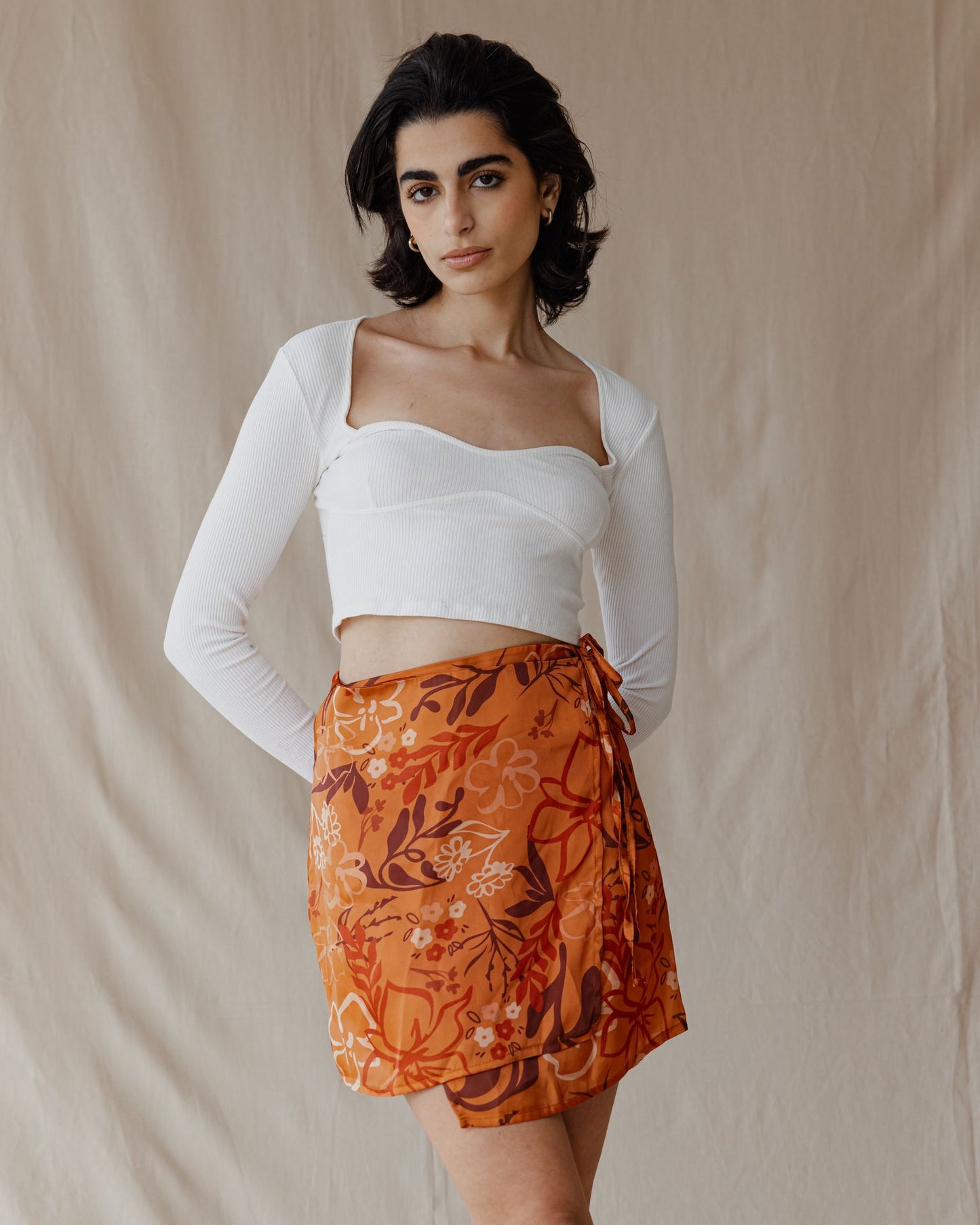 Sunset Serenade Wrap Mini Skirt