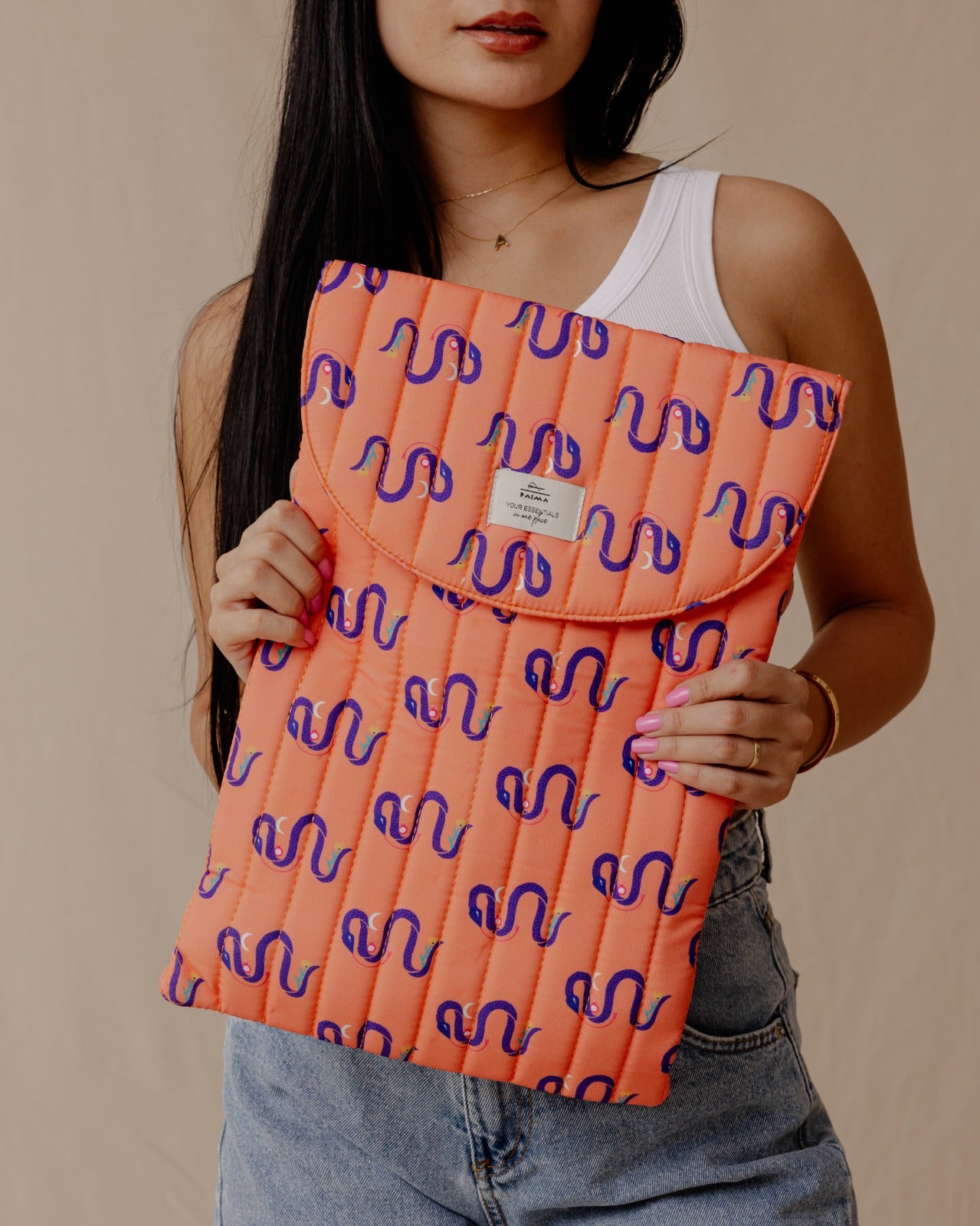 Peachy Snakes Laptop Sleeve