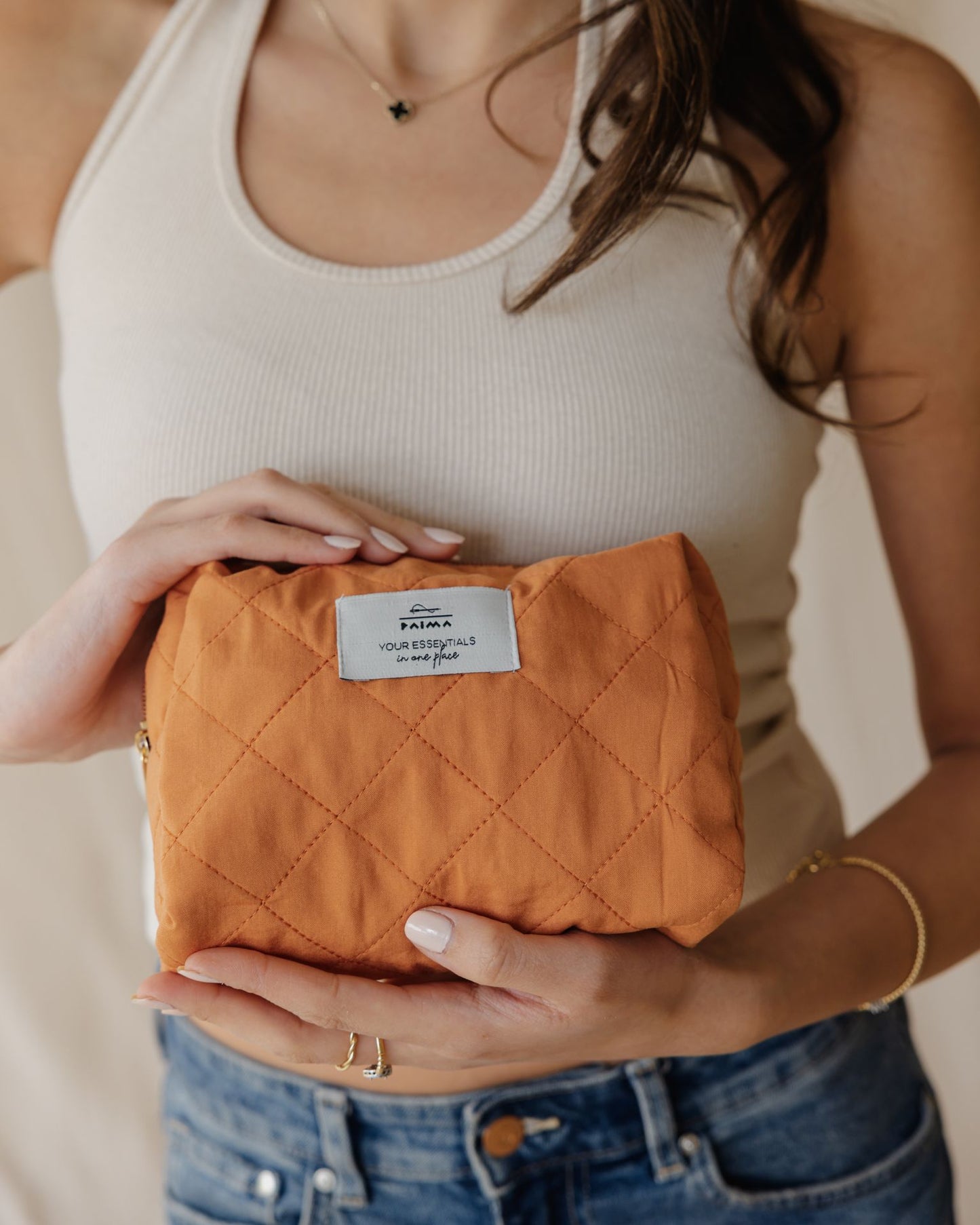 Peach Essential Makeup Pouch