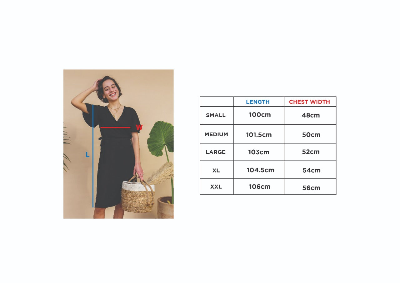 Wrap Around Midi Dress Black