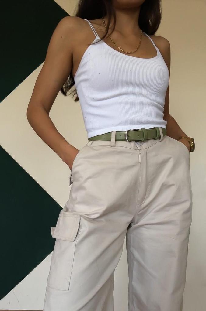 Classic Faux Leather Belt Pistachio