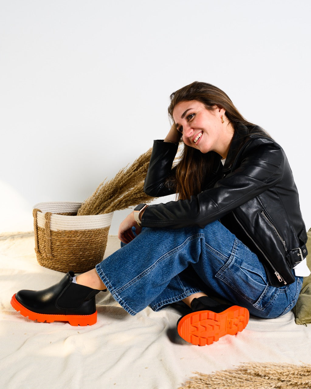 حذاء Cora Color Pop Half Boots باللون البرتقالي