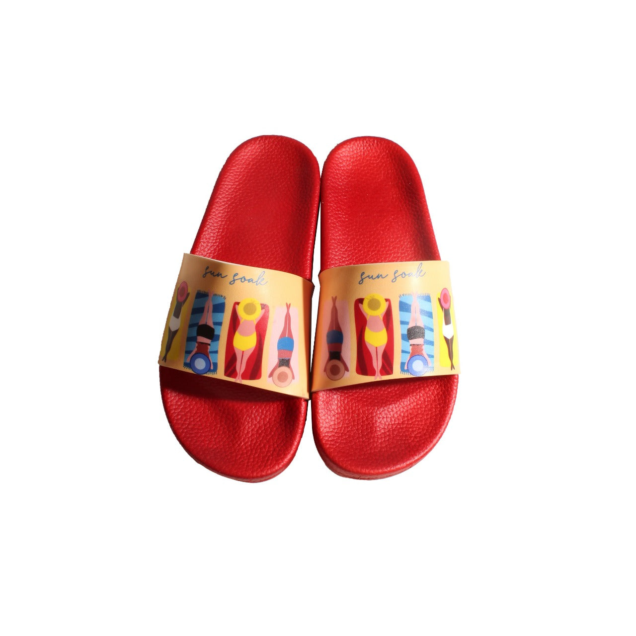 Tanning Women Sliders Yellow