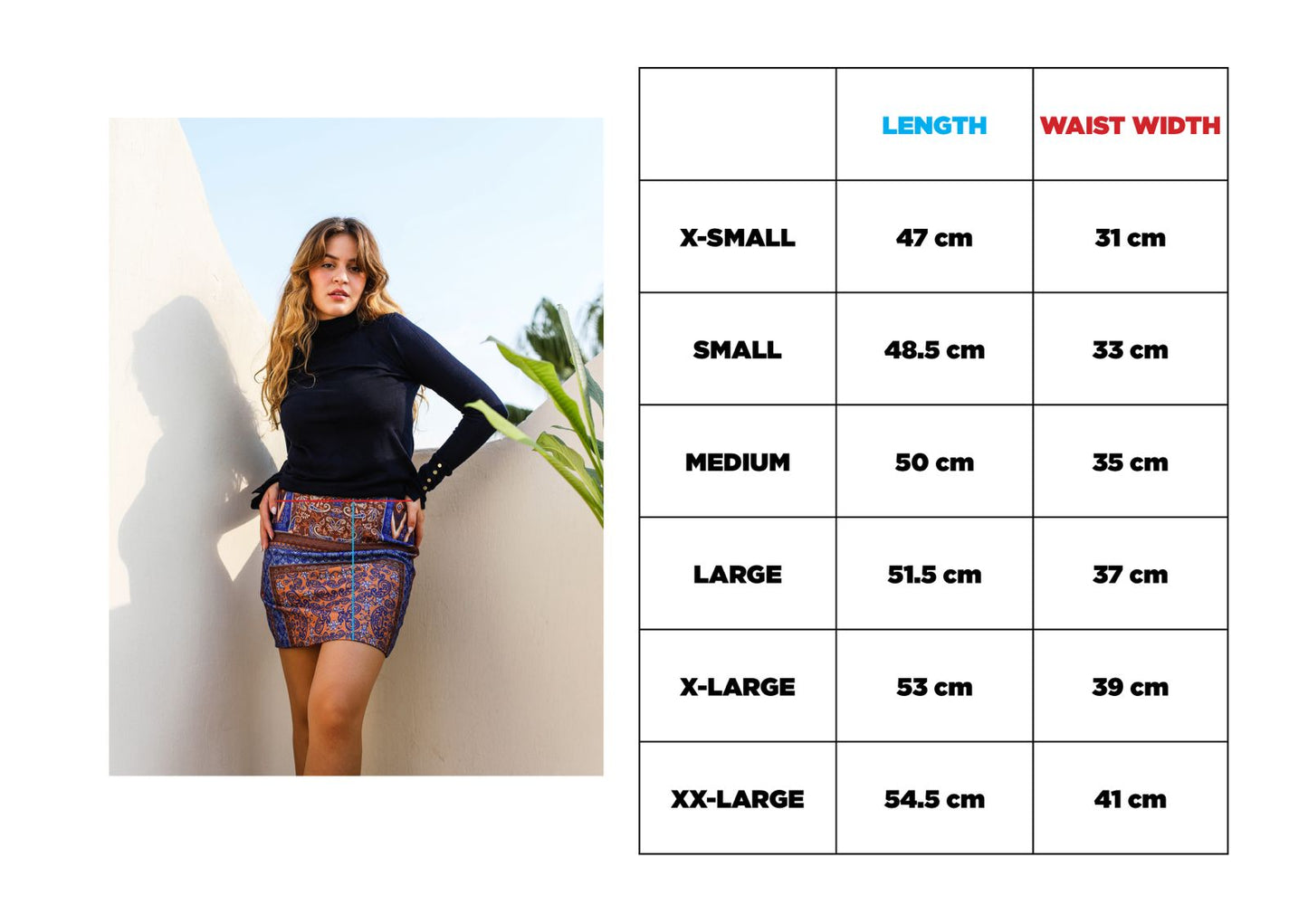 تنورة ثلاثية باللون البرتقالي والأخضر