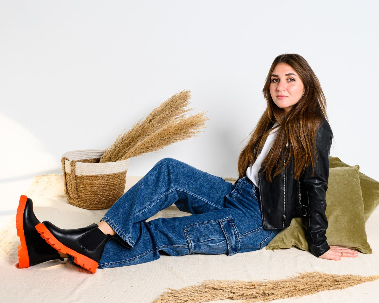حذاء Cora Color Pop Half Boots باللون البرتقالي