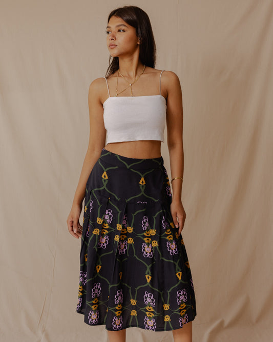 Lilly Of They Valley Midi Skirt Black