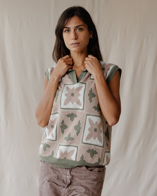 Dusty Rose Mosaic Vest