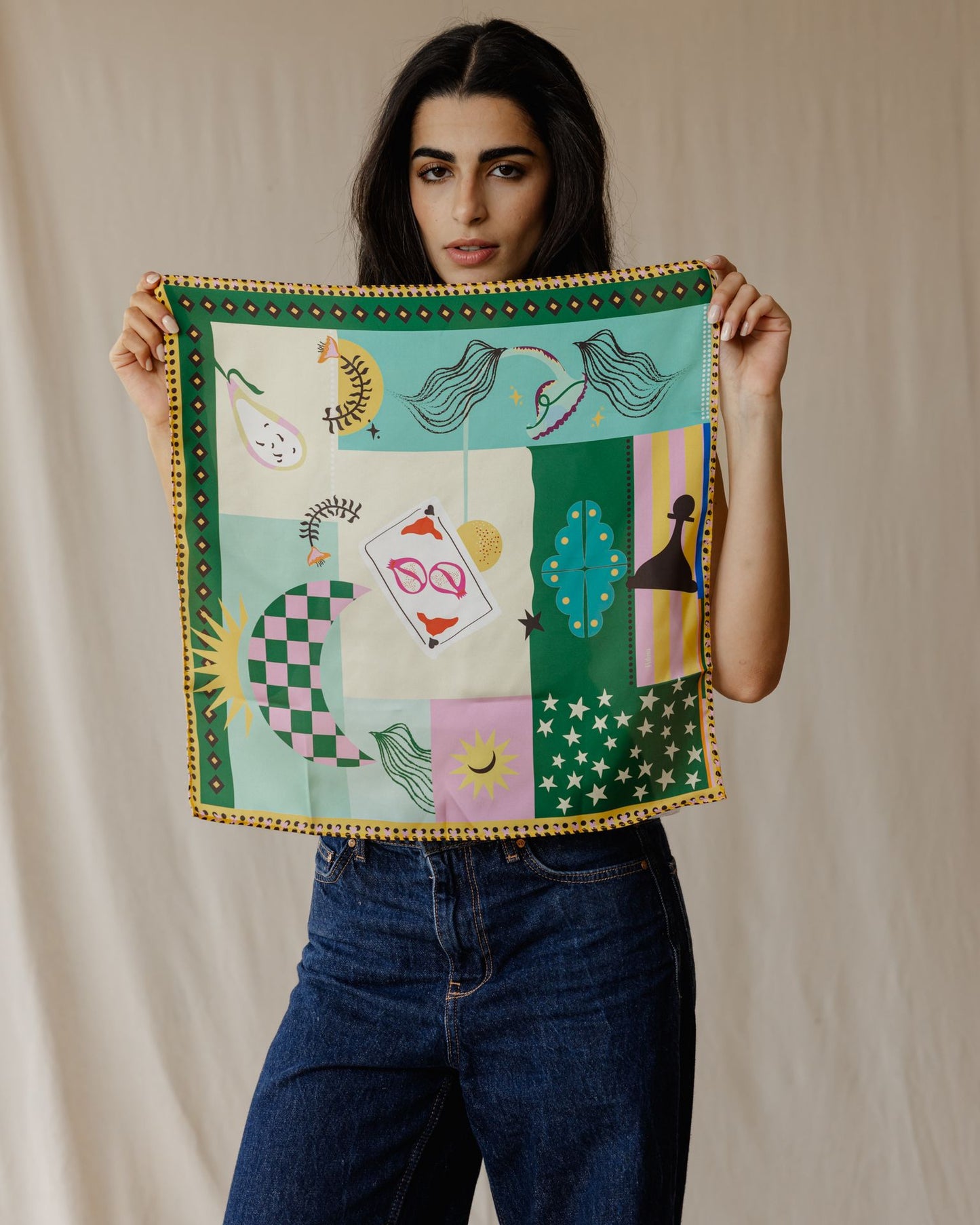 Game Night In Lime Scarf