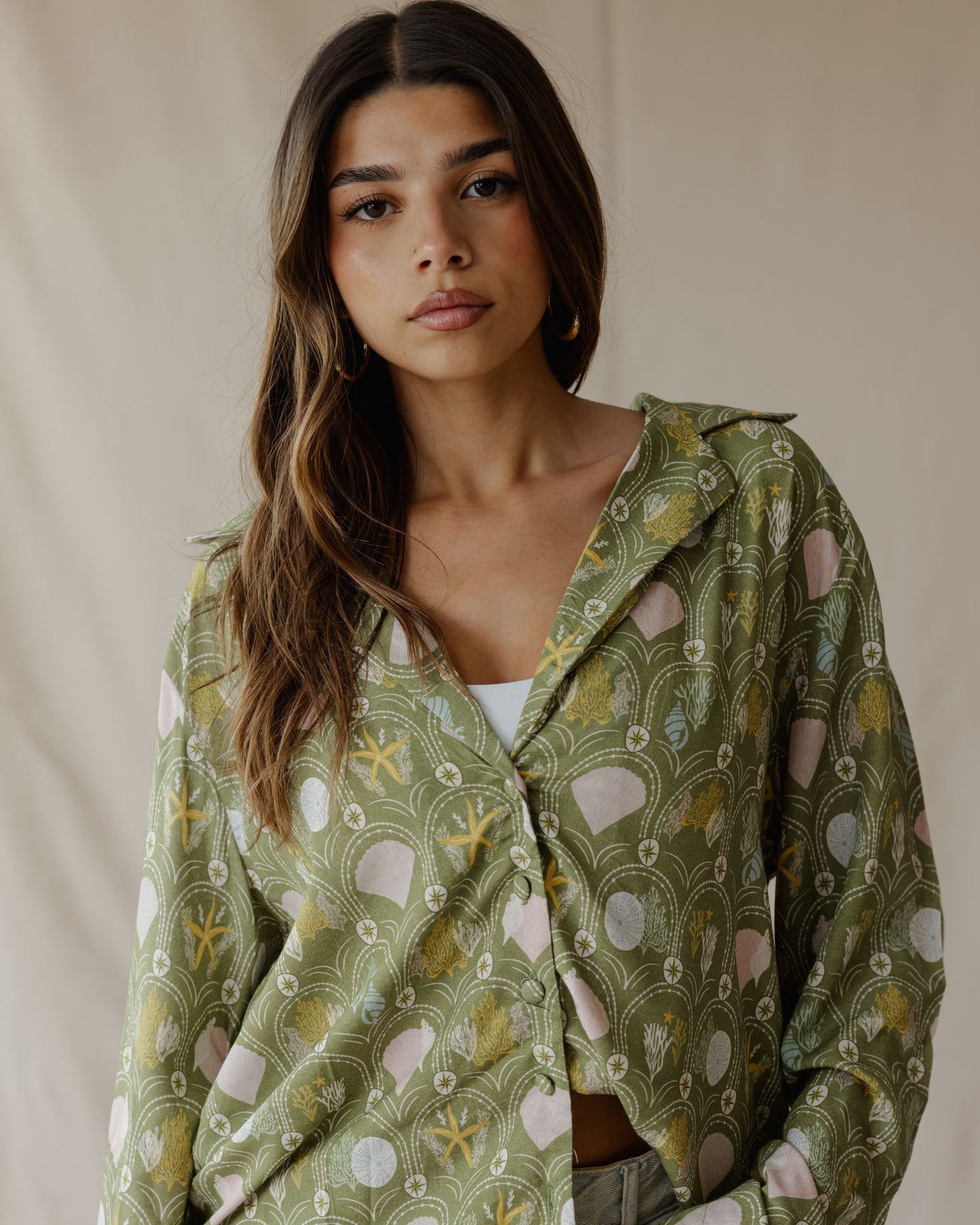 Seaside Garden Shirt Olive