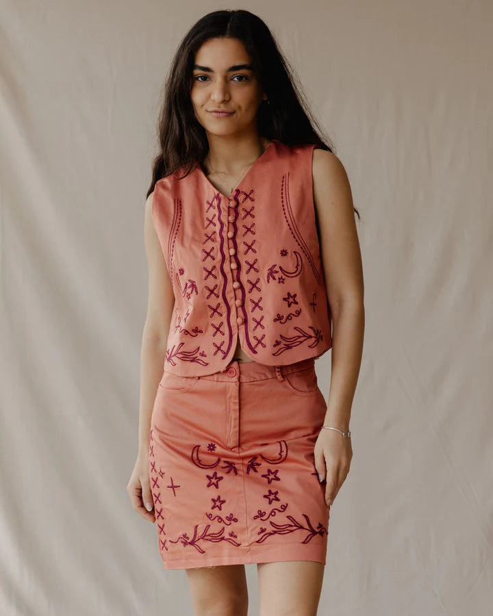 Village Vibes Skirt Peach