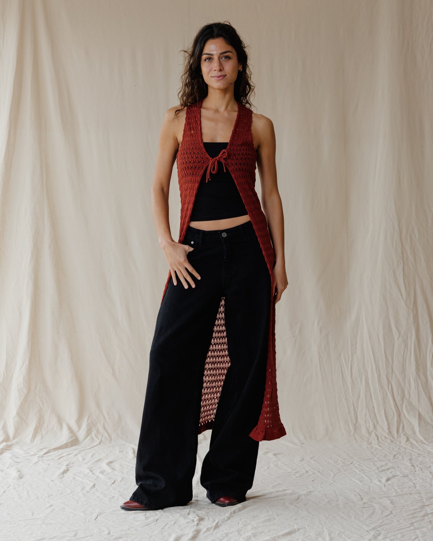 Sunset Trico Brick Cardigan