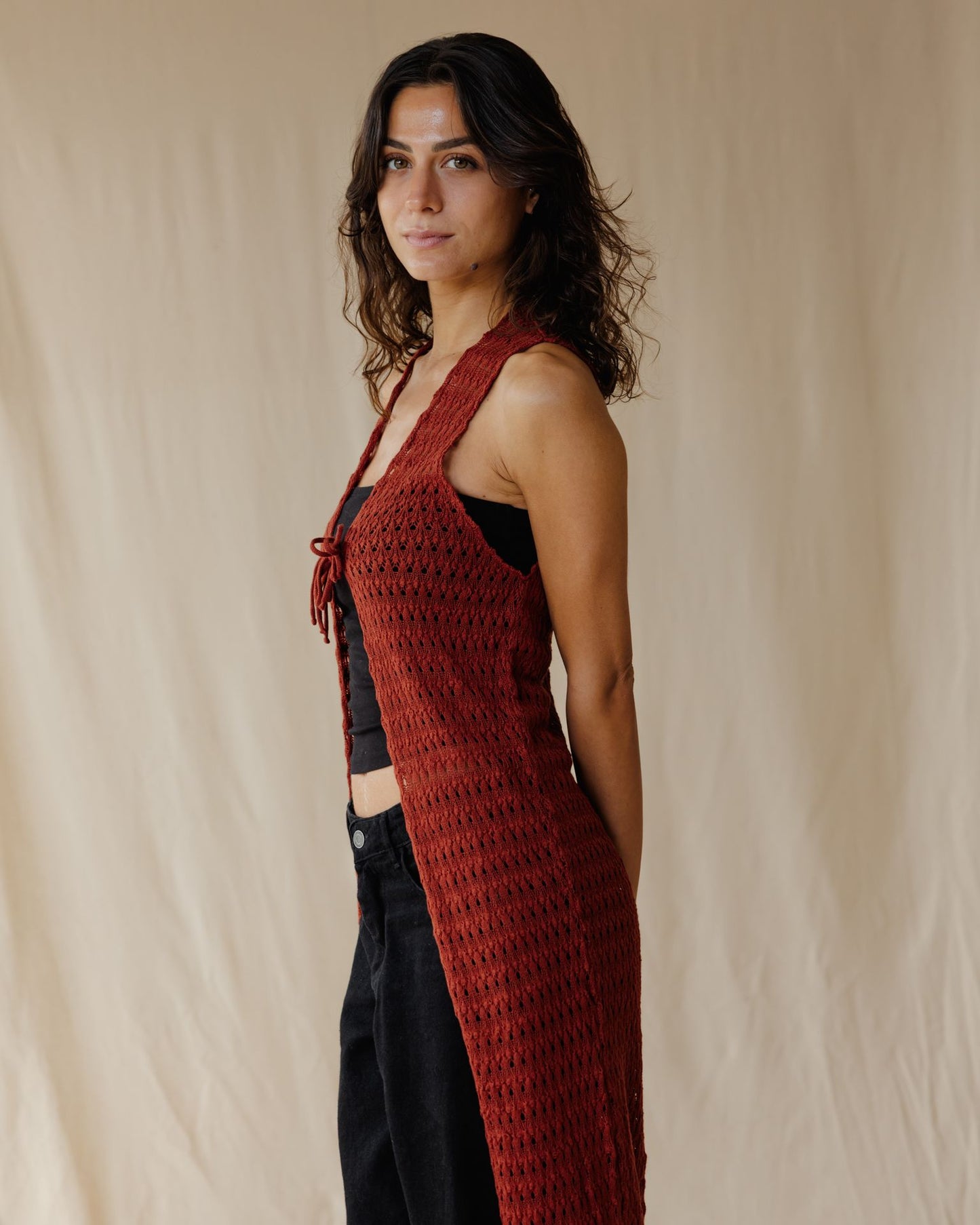 Sunset Trico Brick Cardigan