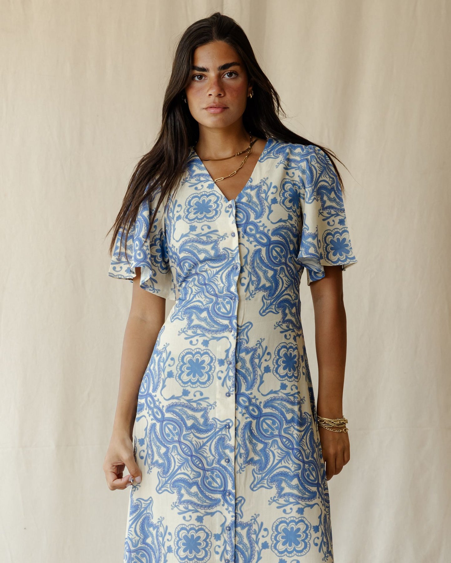Azure Reverie Dress In Blue